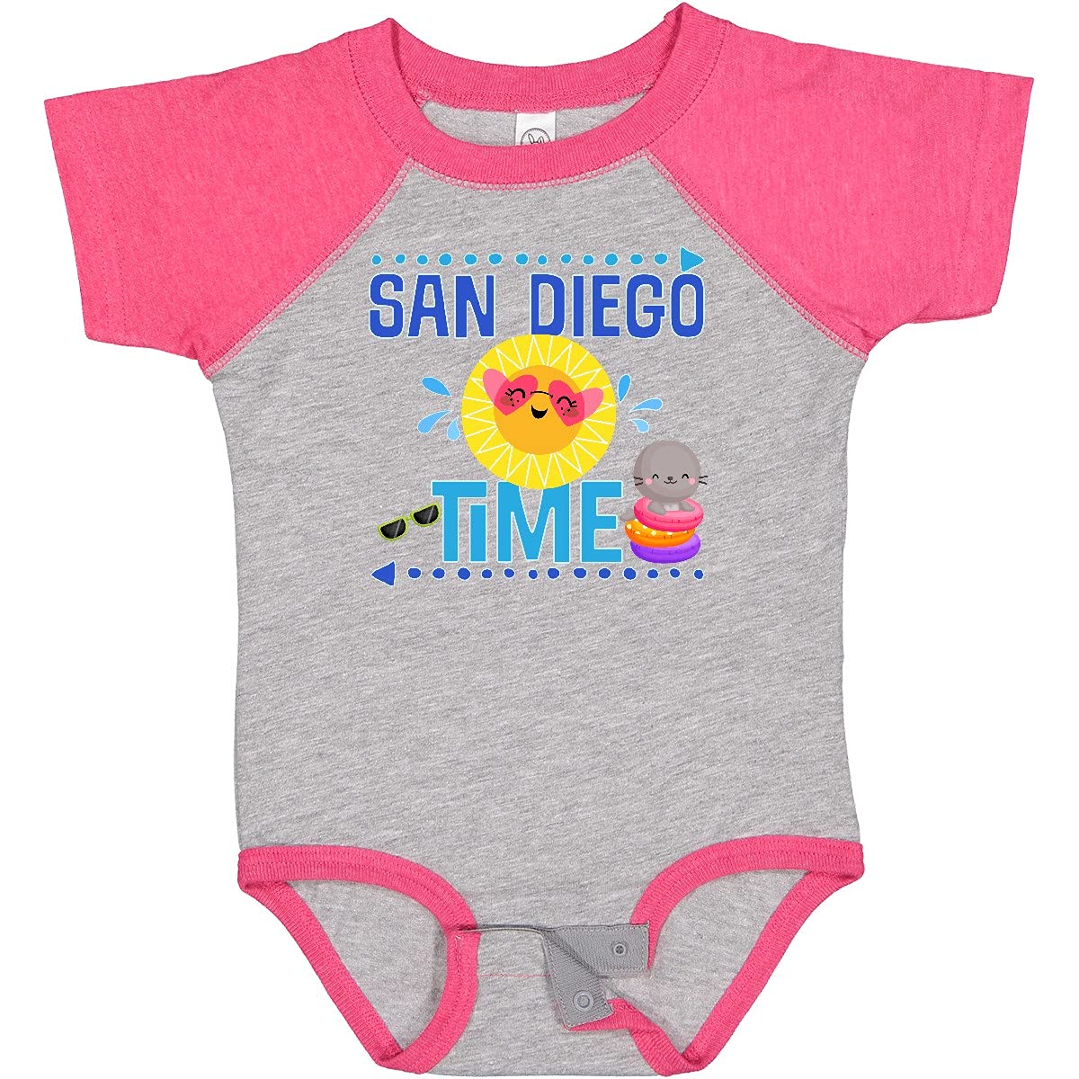 Inktastic San Diego Vacation Cute Beach Baby Bodysuit - Soft Cotton Infant Onesie for Boys & Girls - Perfect for Beach Trips, Family Vacations & Photo Shoots
