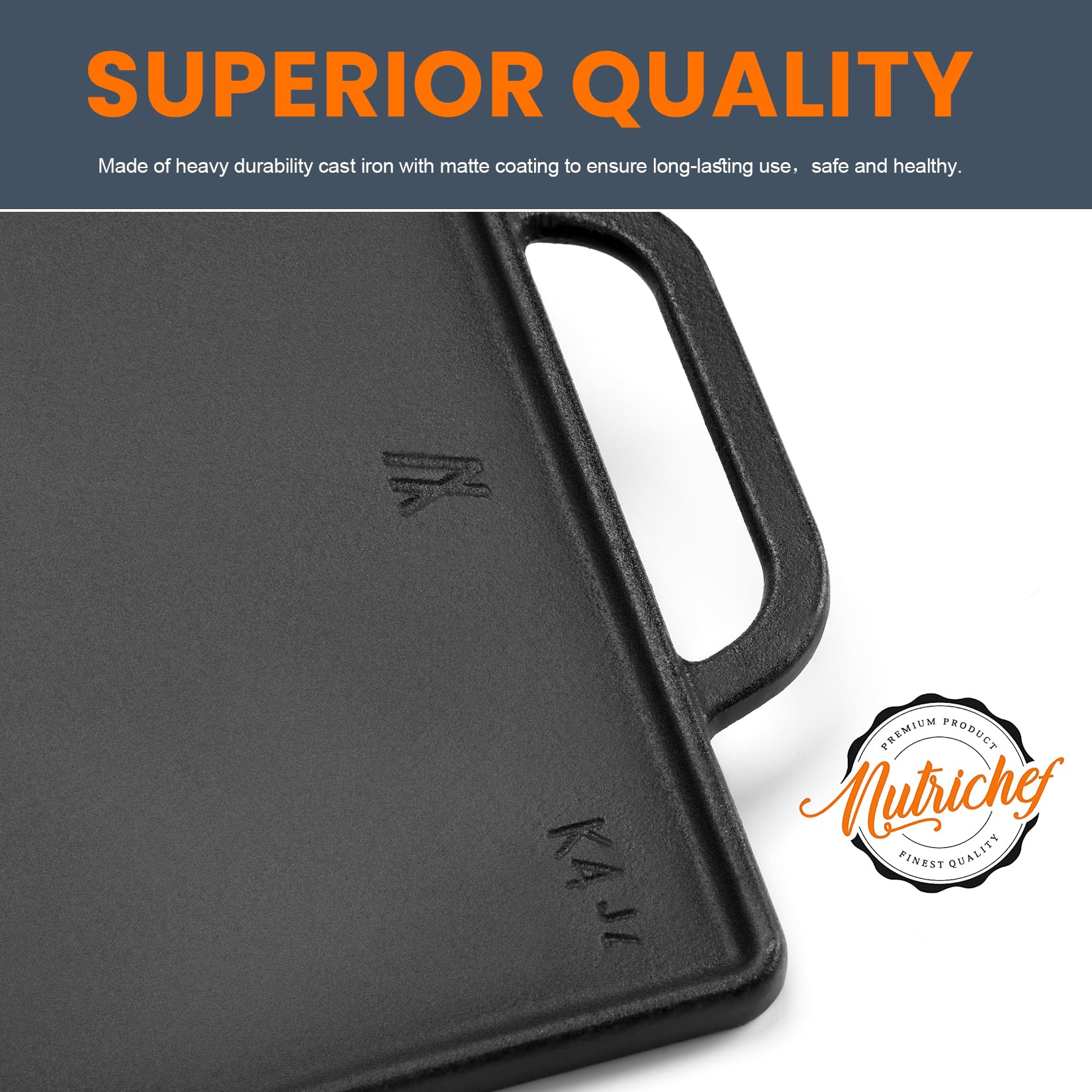 Premium GGC Cast Iron Reversible Grill Griddle for Stove Top & Gas Grills - 20