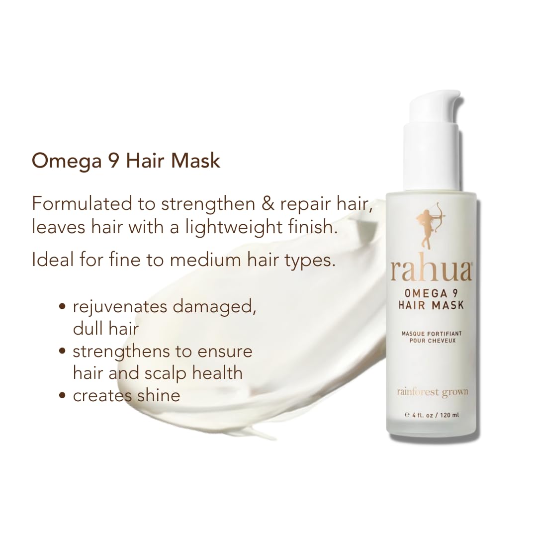 Rahua Strong Hair Rituals Set - Classic Shampoo & Conditioner (9.3 Fl Oz) + Omega 9 Hair Mask (4 Fl Oz) for Damaged Hair Repair | Sulfate-Free, Vegan Hair Care Kit for Dry, Frizzy Hair | Perfect for Daily Use & Salon-Quality Results at Home
