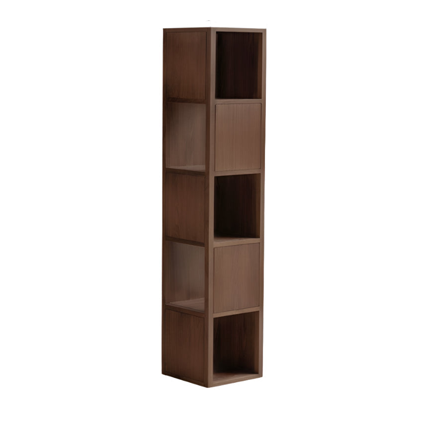 Solid Black Walnut & Oak Wood Corner Bookshelf - Stylish Storage Shelf for Living Room, Office, or Bedroom - Perfect for Books, Decor & Small Spaces