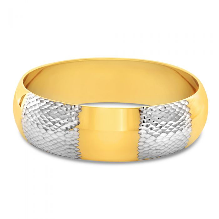 9ct Gold Filled Diamond Cut Wide Bangle Bracelet for Women - Elegant Stackable Jewelry for Parties, Weddings & Everyday Wear
