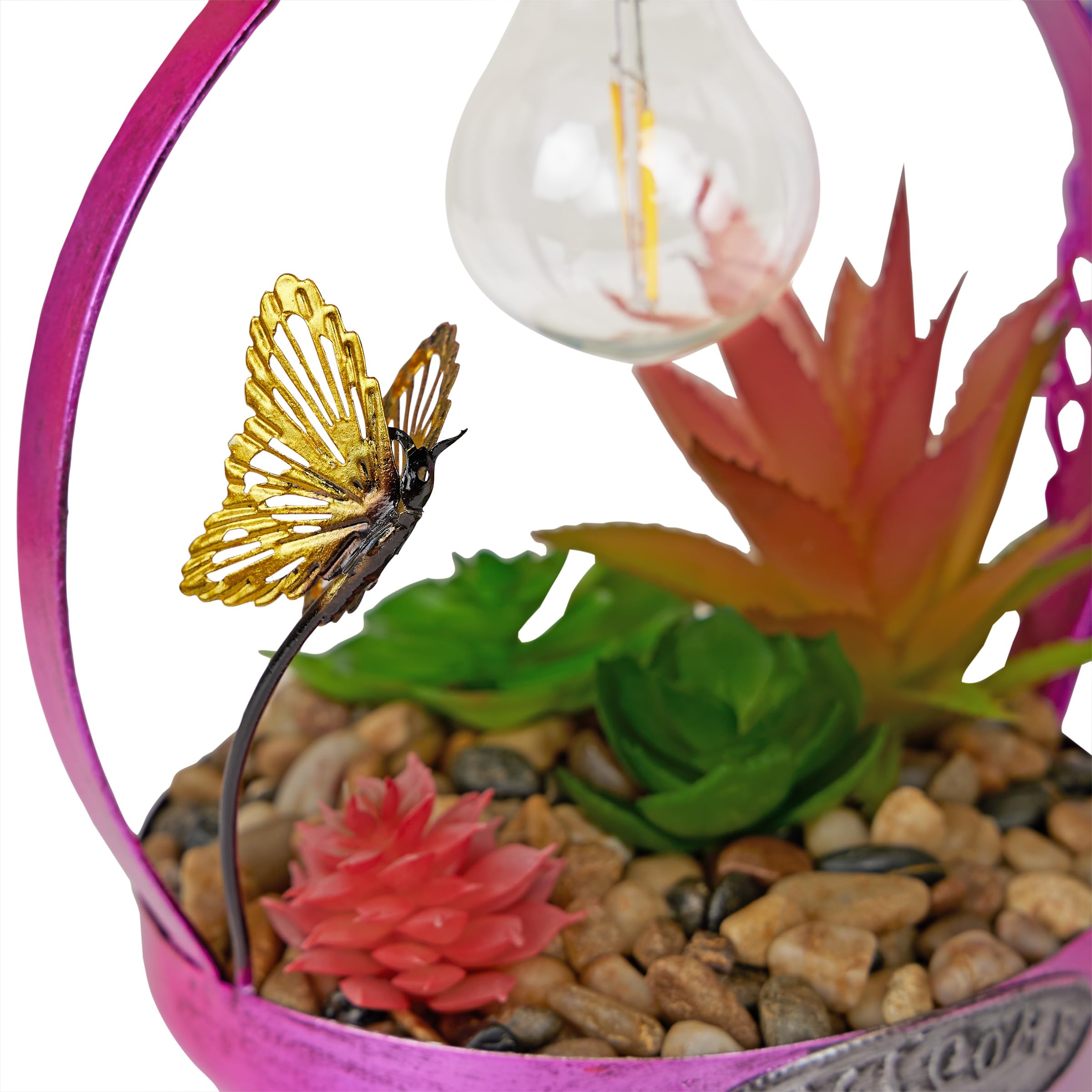 Solar-Powered Metal Flamingo Garden Light - 16