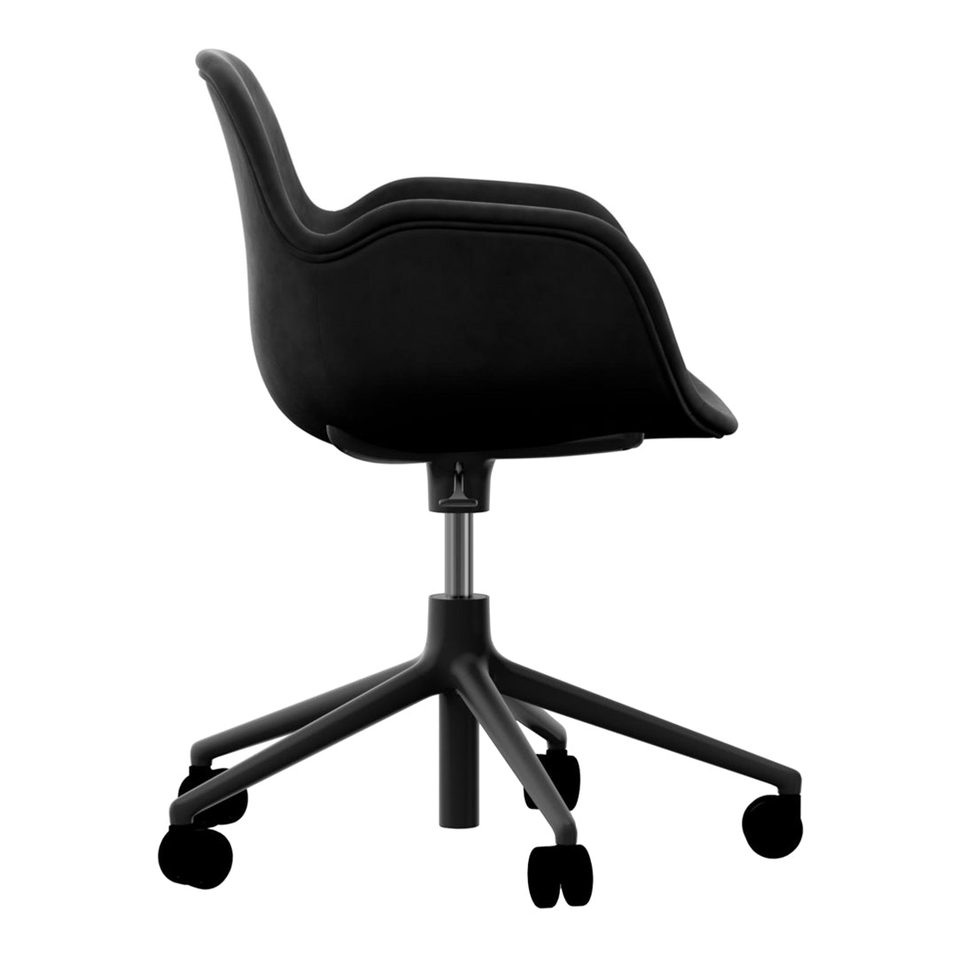 Ergonomic Form Armchair with 5W Swivel Base & Gas Lift Mechanism - Upholstered Office Chair for Home & Workspace Comfort