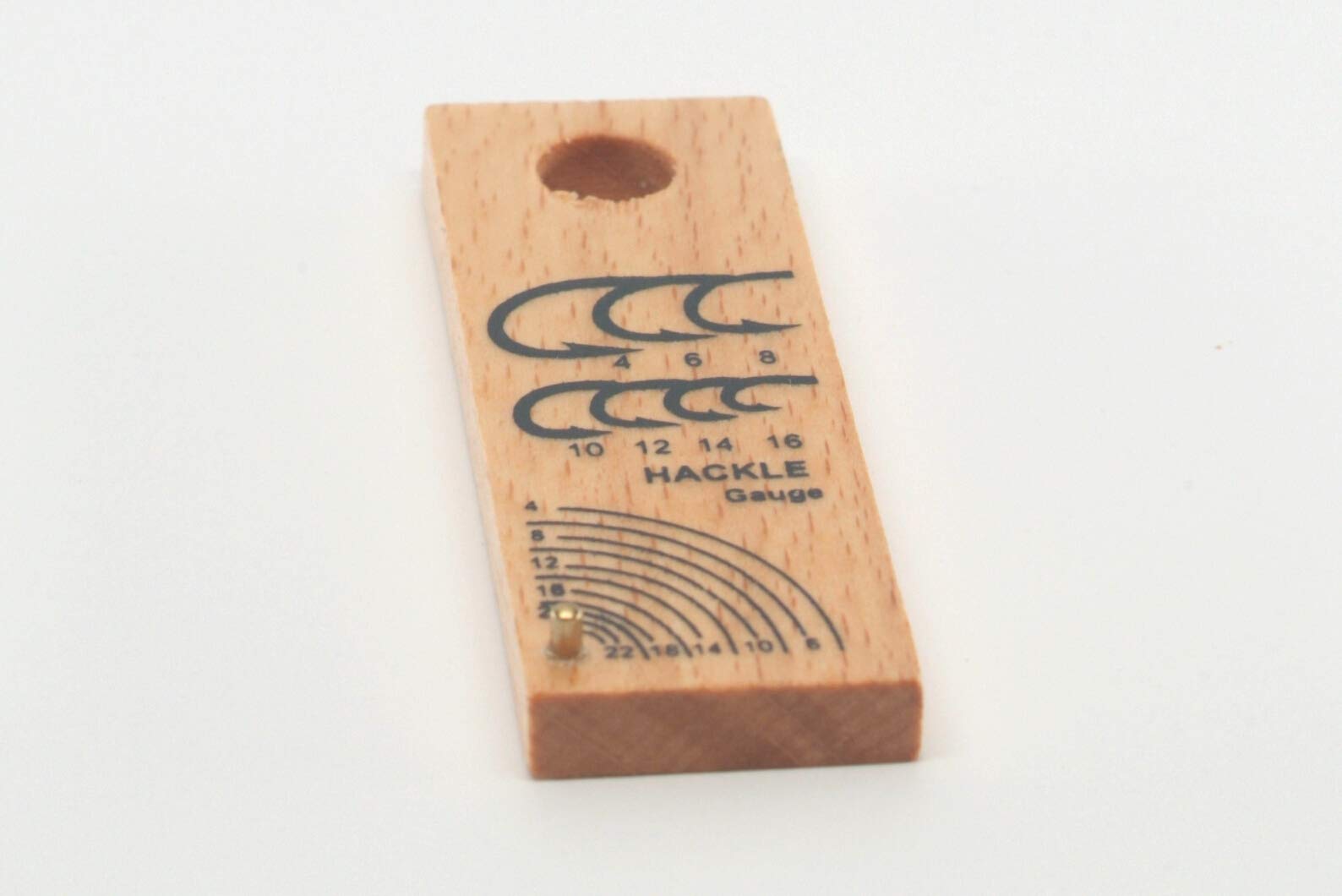 Premium FFS Fly Tying Hackle Gauge & Hook Size Chart - Handcrafted Solid Wood Tool for Fly Fishing Enthusiasts | Perfect for Measuring Feathers & Matching Hooks to Fly Patterns