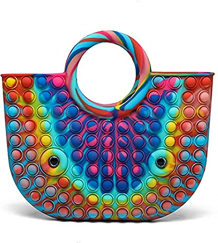 Euphrosy Latest Pop Bubble Fidget Handbag for Women - Stress Relief Sensory Push Bubble Popper Purse with Large Capacity (Rainbow Colors) | Perfect for Anxiety Relief, Office Stress, Travel & Daily Use