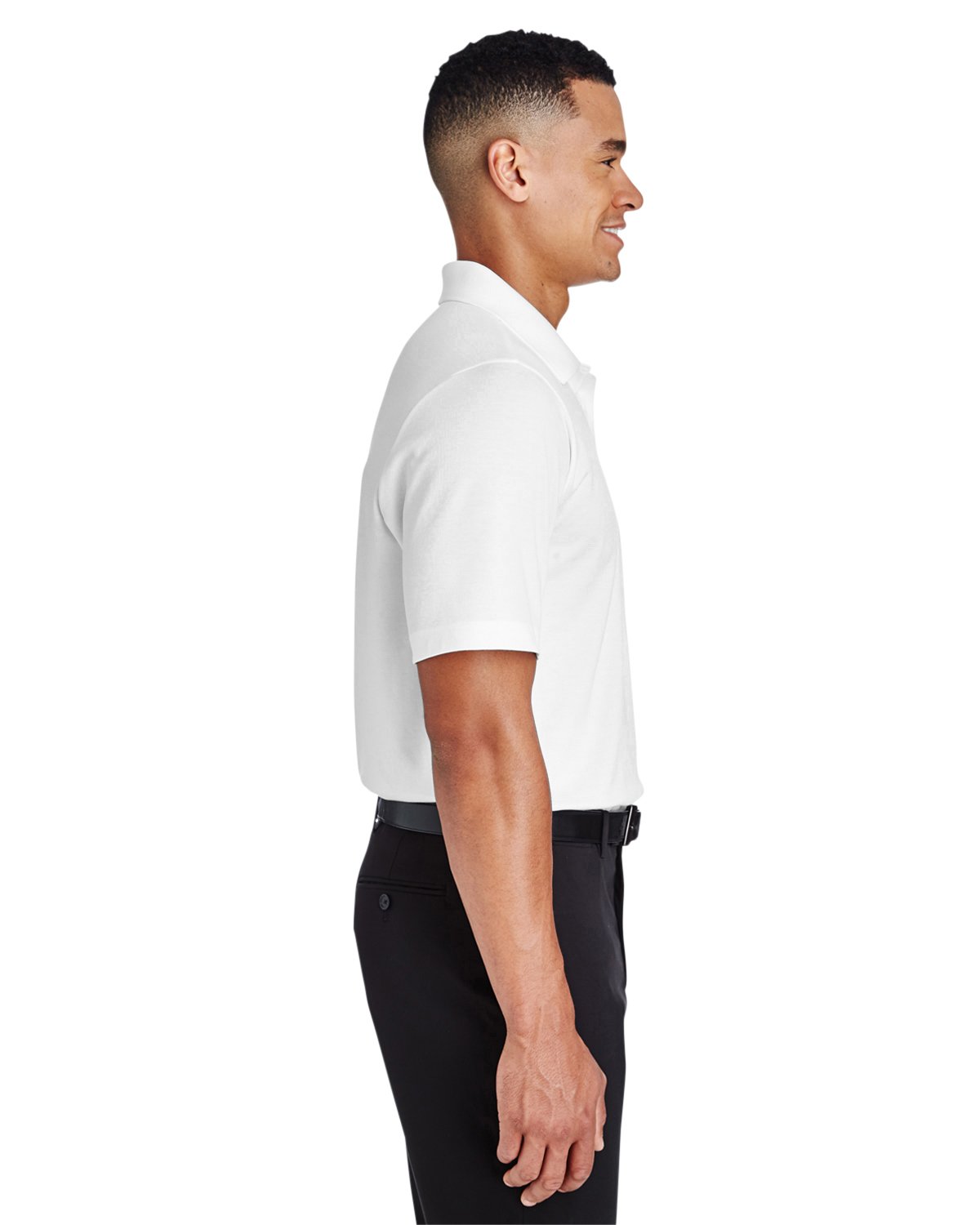 Devon & Jones CrownLux Performance™ Men's Tall Plaited Polo Shirt - Light White | Moisture-Wicking & Breathable Golf & Business Casual Wear