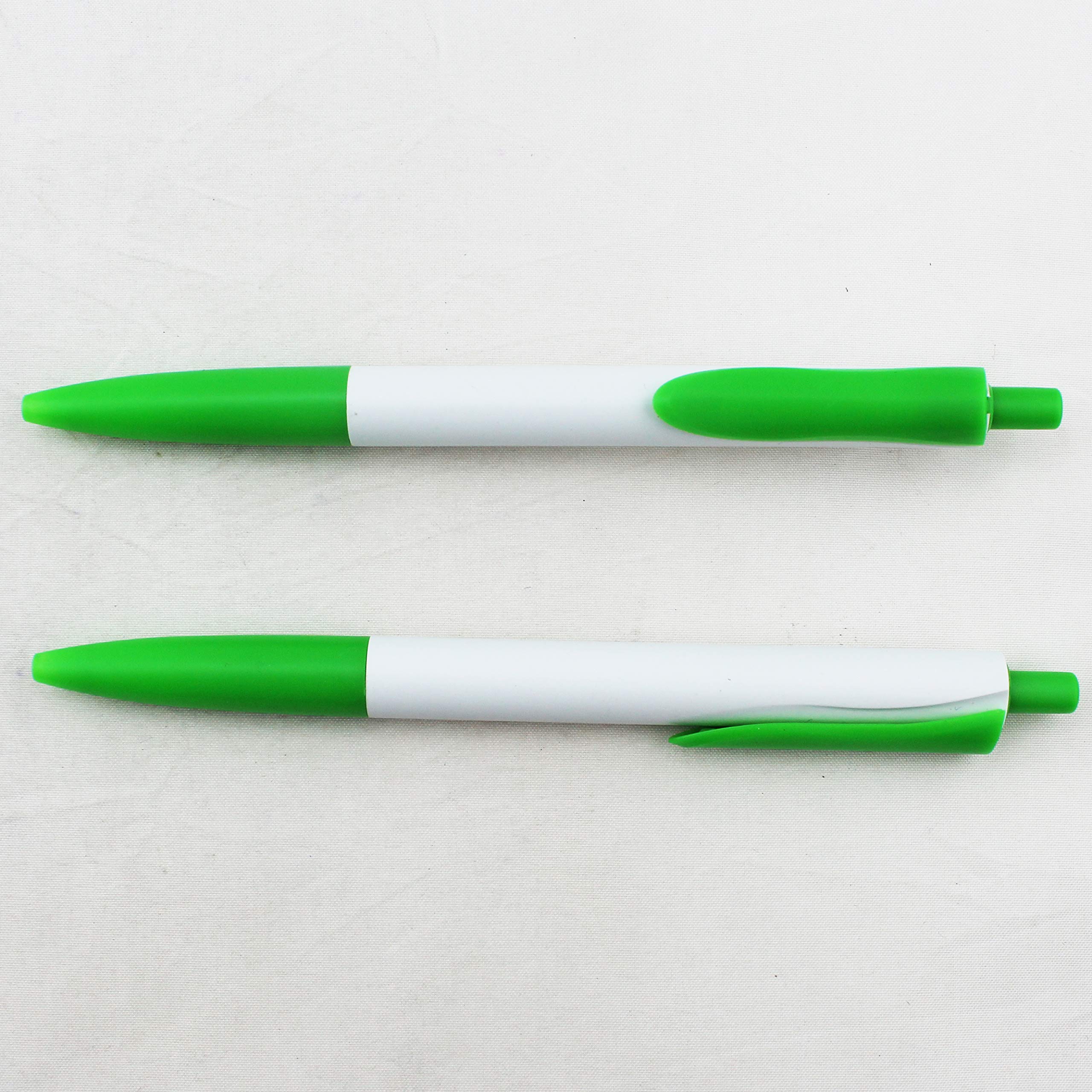EZPENCILS & GIFTS Bulk Blank Ballpoint Pens - 10 Pack Colored Pens with Blue Ink, Green Tip, Clip & Cap - Perfect for Office, School, Gifts & Promotional Use