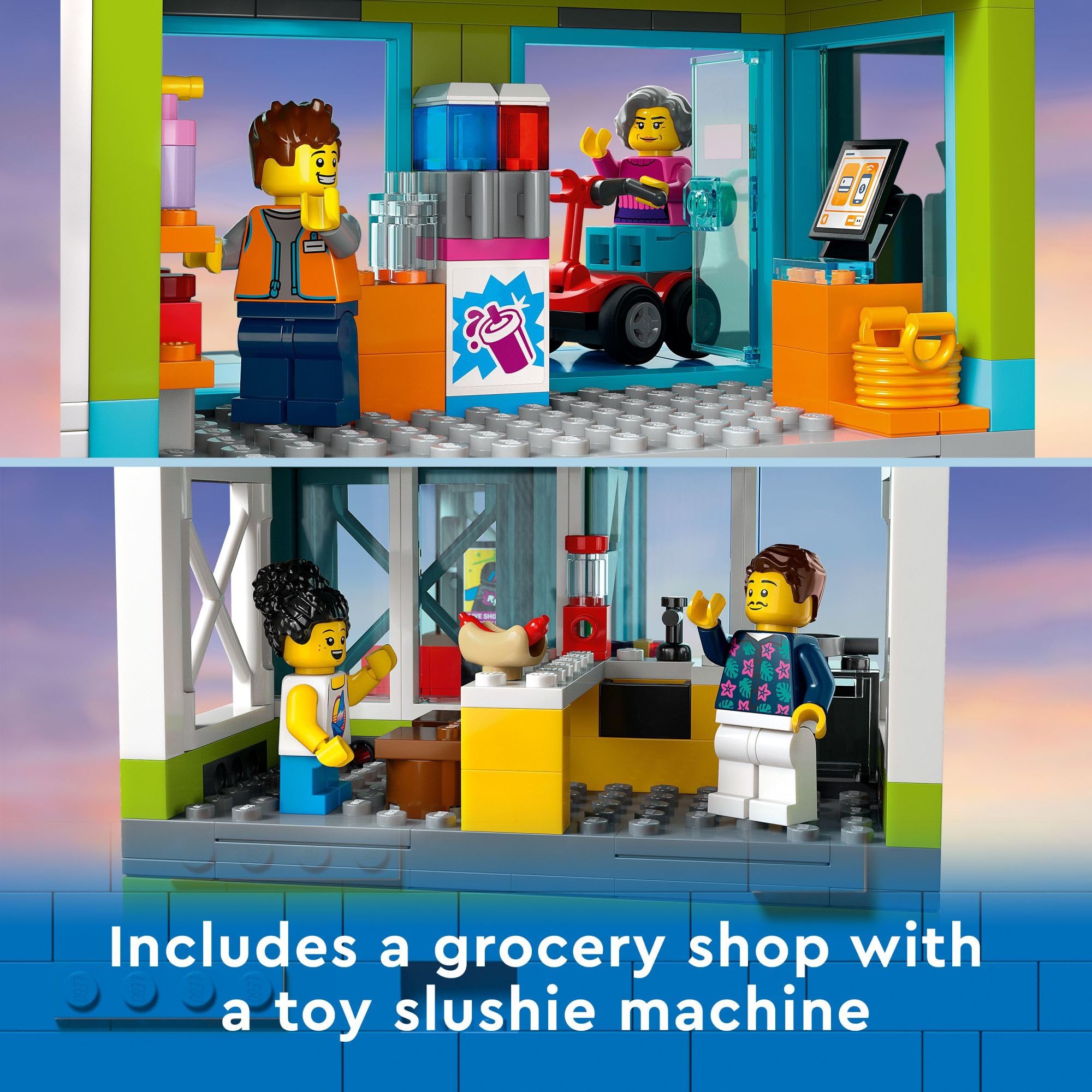 LEGO My City Apartment Building 60365 Toy Set - 3-Storey Modular Building with Mobility Scooter, Bike & 6 Minifigures for Creative Play | Perfect Gift for Kids Ages 6+ | Great for City-Themed Roleplay & Storytelling Adventures