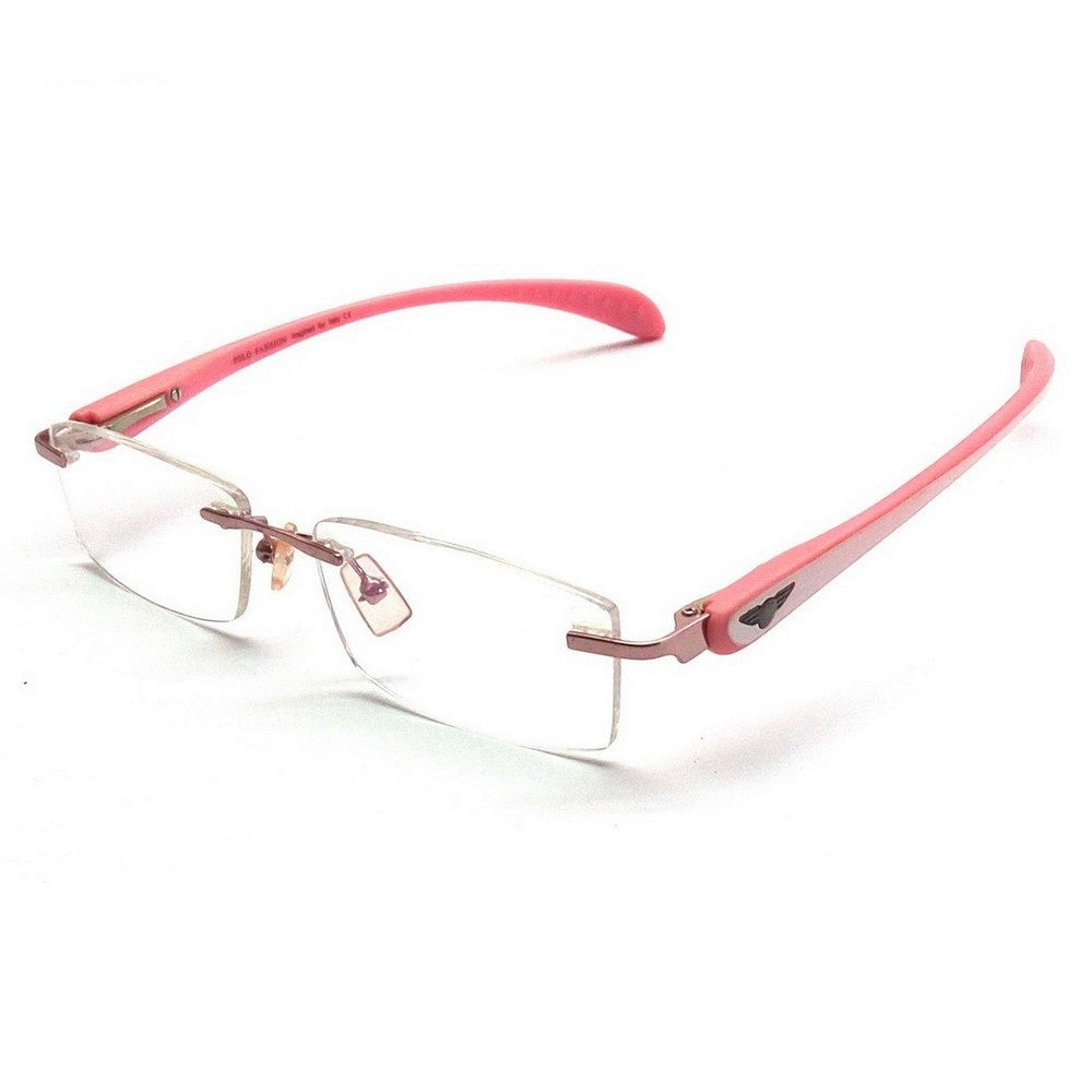 Blue Light Blocking Glasses for Computer & Screen Use - Pink Rimless Anti Eye Strain Glasses PF2257PK - Perfect for Office, Gaming & Digital Eye Fatigue Relief