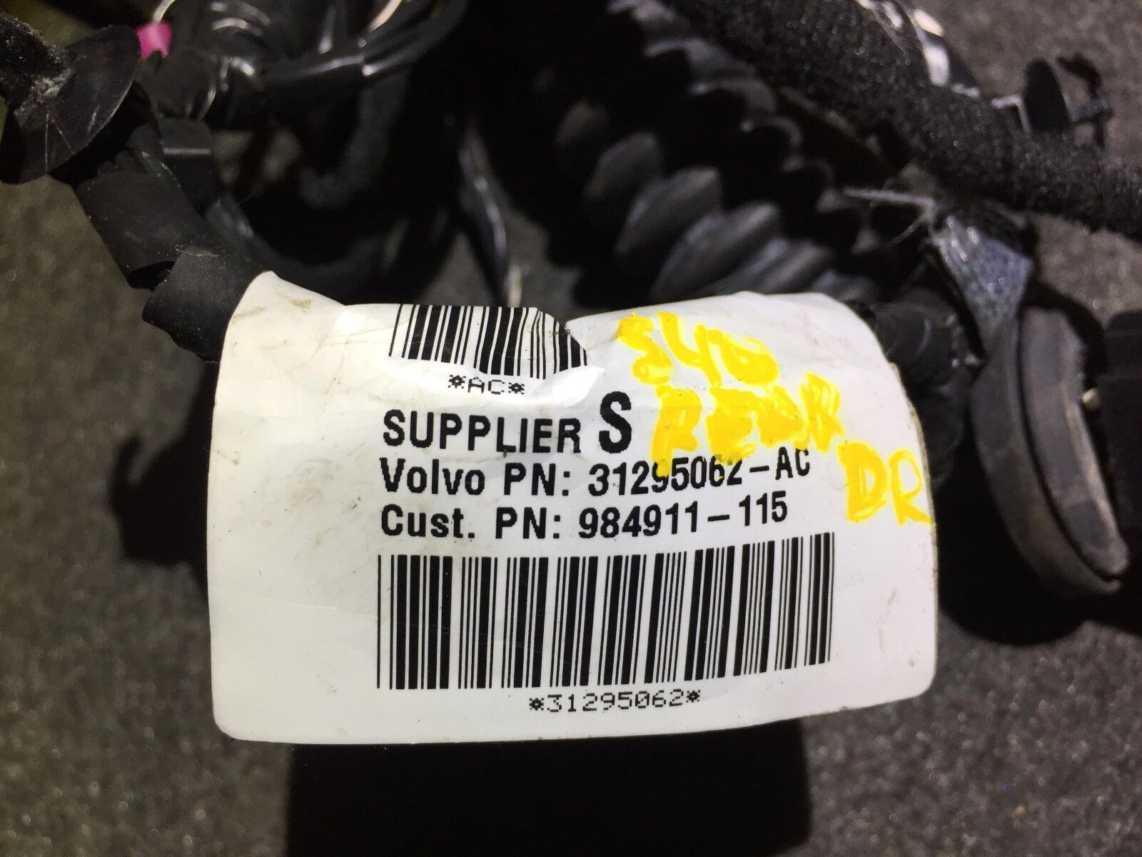 2005-2011 Volvo S40 Left Rear Driver Side Door Wiring Harness OEM Replacement - Perfect for DIY Car Repairs & Electrical System Upgrades