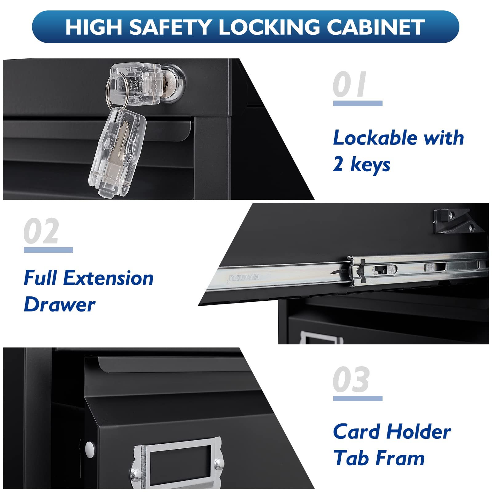 4 Drawer Locking File Cabinet - 18
