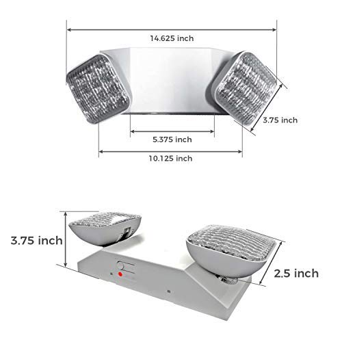 Ciata Ultra-Bright LED Emergency Lights with Battery Backup - 2 Pack Commercial & Home Use Fire Safety Lights - Durable Engineering-Grade Thermoplastic - Perfect for Power Outages, Storms & Emergency Situations