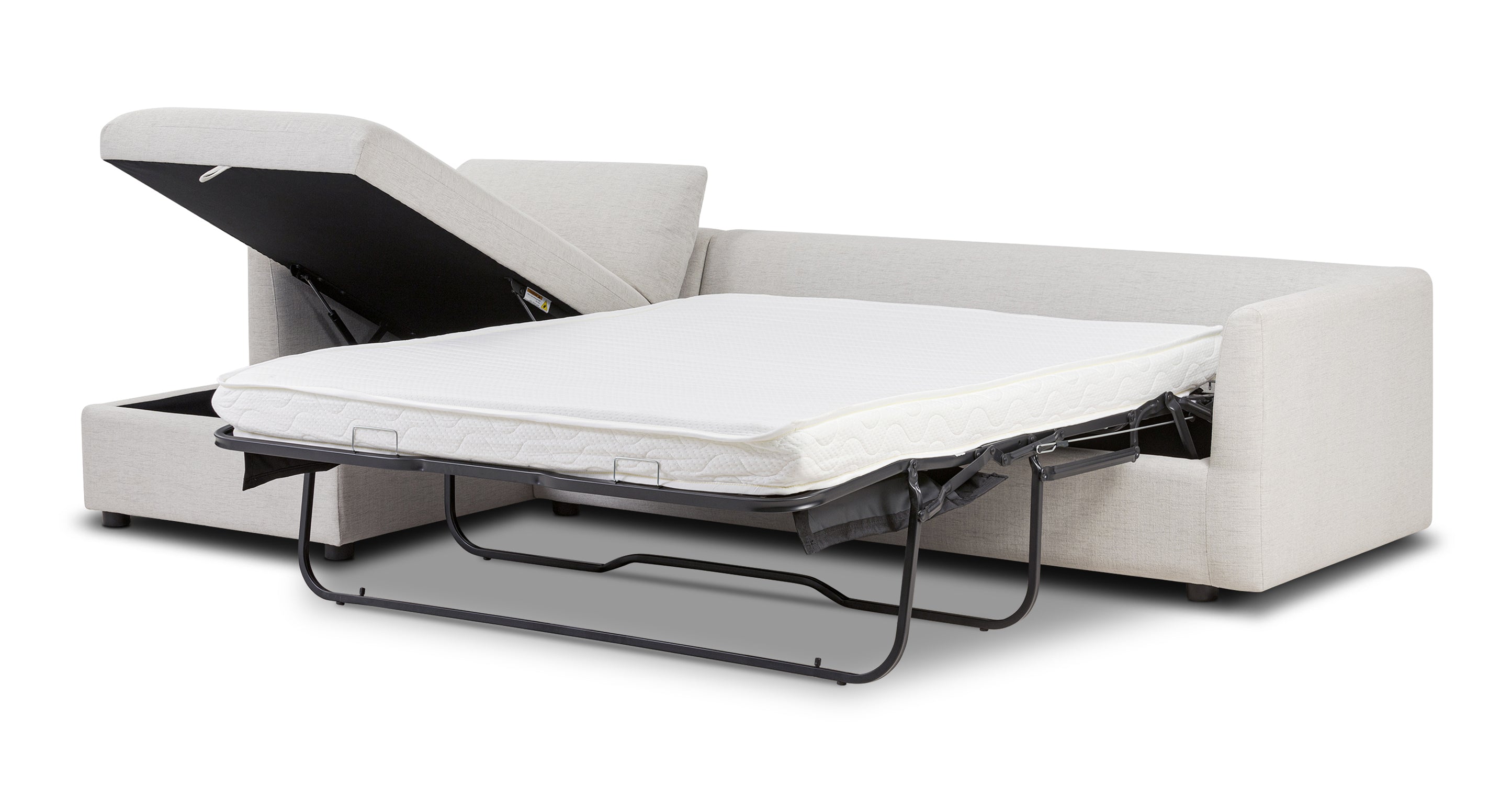 Argos Left Facing Sleeper Sectional Sofa Bed - Convertible L-Shaped Couch with Pull-Out Bed, Modern Fabric Upholstery for Living Room, Guest Room & Small Spaces
