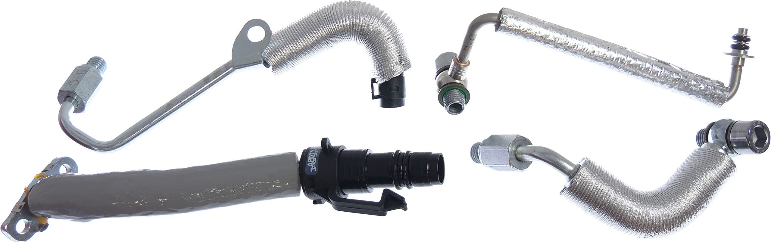 APDTY 159386 Coolant & Oil Supply & Return Hose Line Set for 1.4L Turbo Engines - Replacement for Ford, Chevy, Dodge Vehicles - Perfect for Engine Cooling System Maintenance & Repair