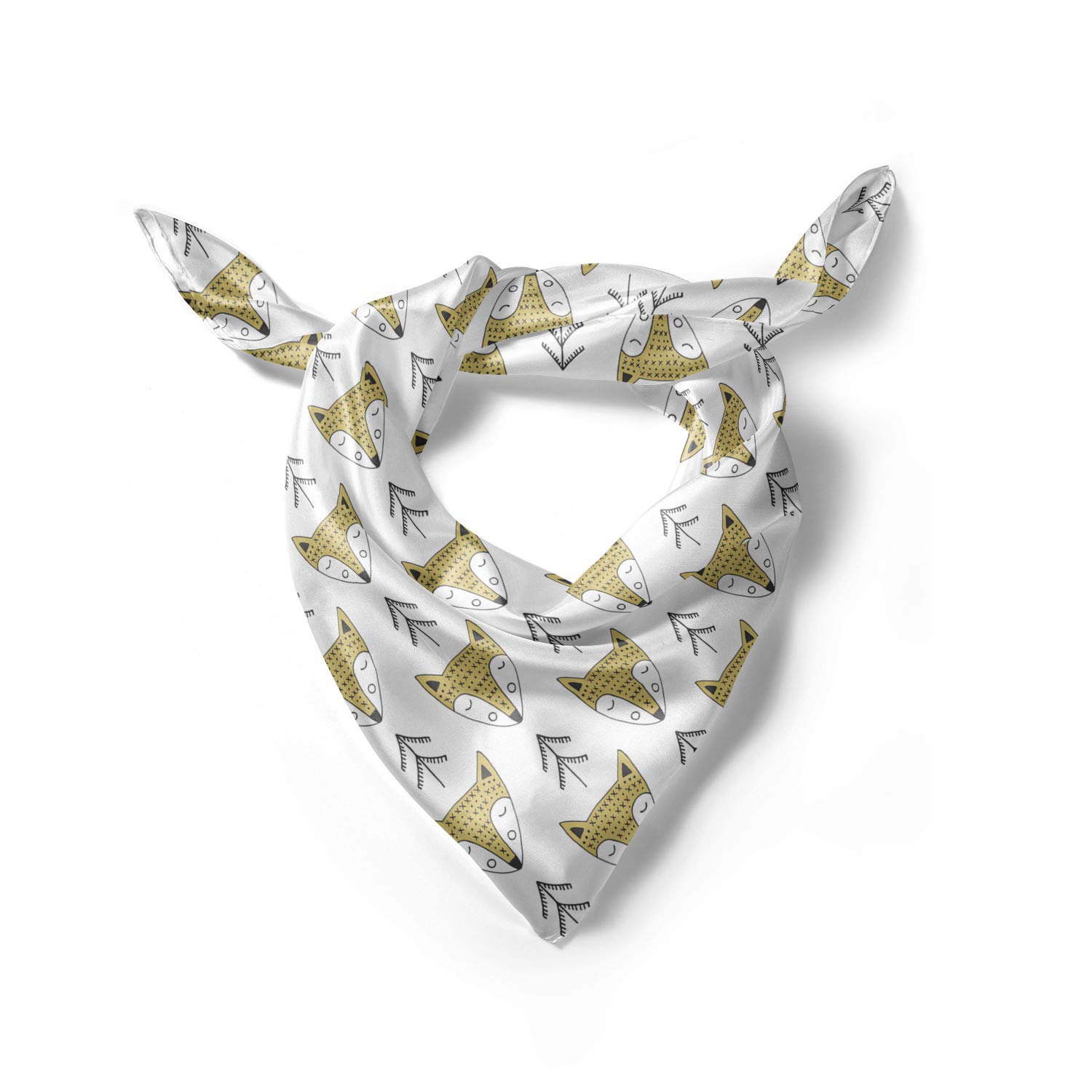 Ambesonne Hair Scarf with Sleeping Foxes Print - Soft Head Wrap for Women - Perfect for Sleeping, Yoga, and Everyday Use