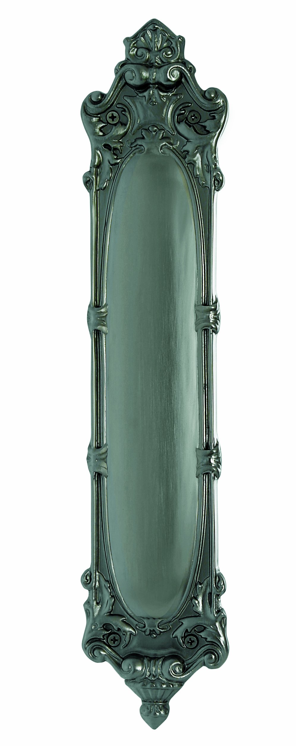 Nostalgic Warehouse Louis Push Plate in Satin Nickel - Vintage Style Door Hardware for Classic & Modern Homes