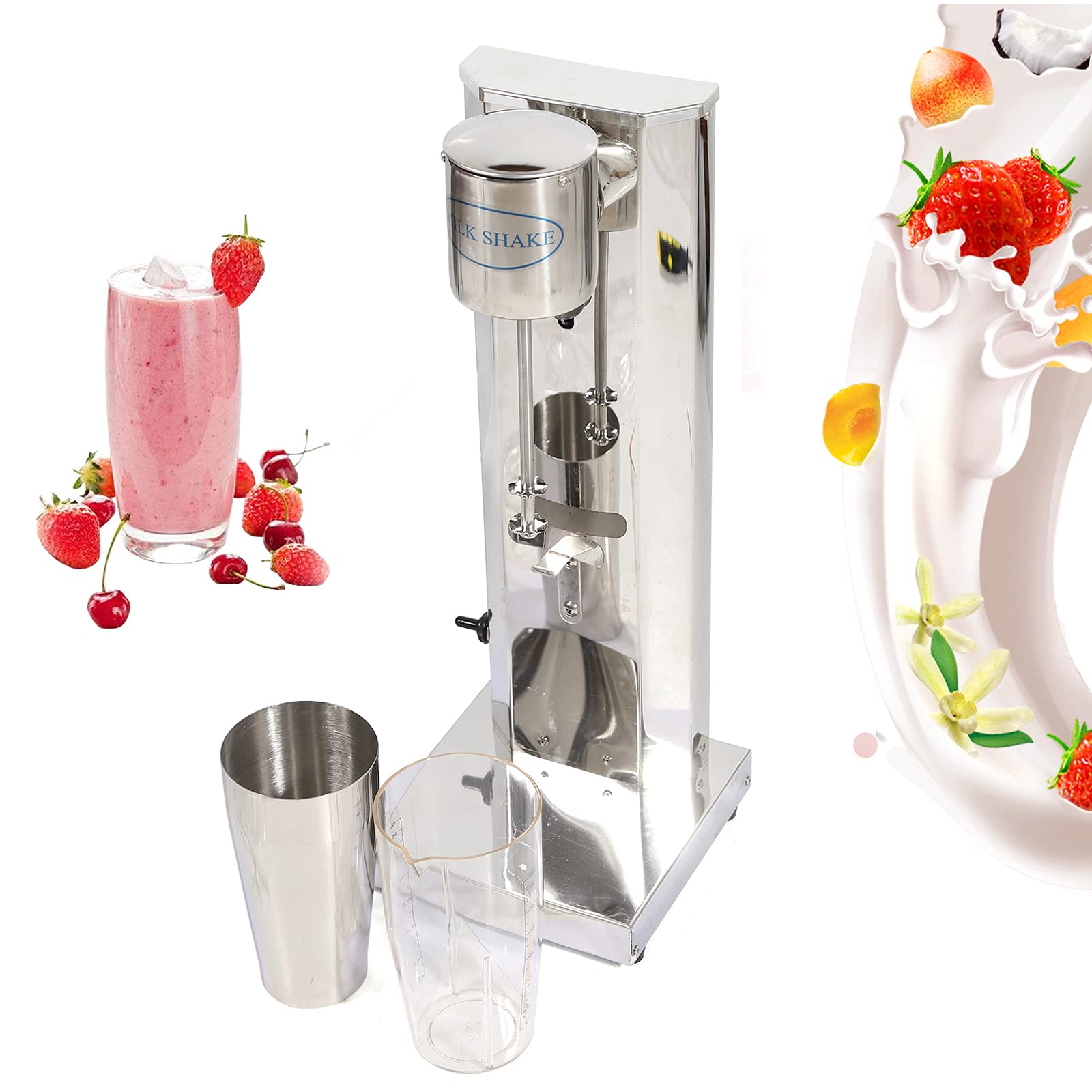 LOYALHEARTDY 650ml Electric Milkshake Maker Machine - 180W High Power Commercial Blender for Juice, Smoothies, Ice, Milk Tea - 110V 18000RPM Single Head Drink Mixer - Perfect for Home, Cafes, and Bubble Tea Shops