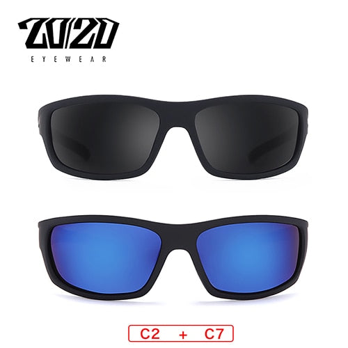 20/20 Polarized Square Sunglasses for Men - UV Protection, Anti-Glare, Lightweight & Durable - Perfect for Driving, Fishing, and Outdoor Activities
