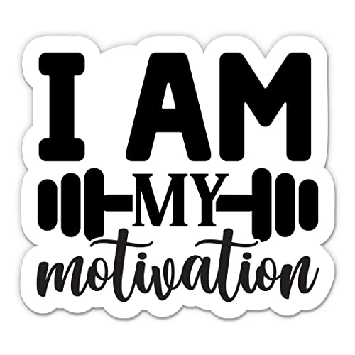 I Am My Motivation Gym Workout Fitness Stickers - 2 Pack Waterproof Vinyl Decals for Car, Phone, Water Bottle, Laptop - Perfect for Gym Motivation, Workout Gear & Fitness Accessories