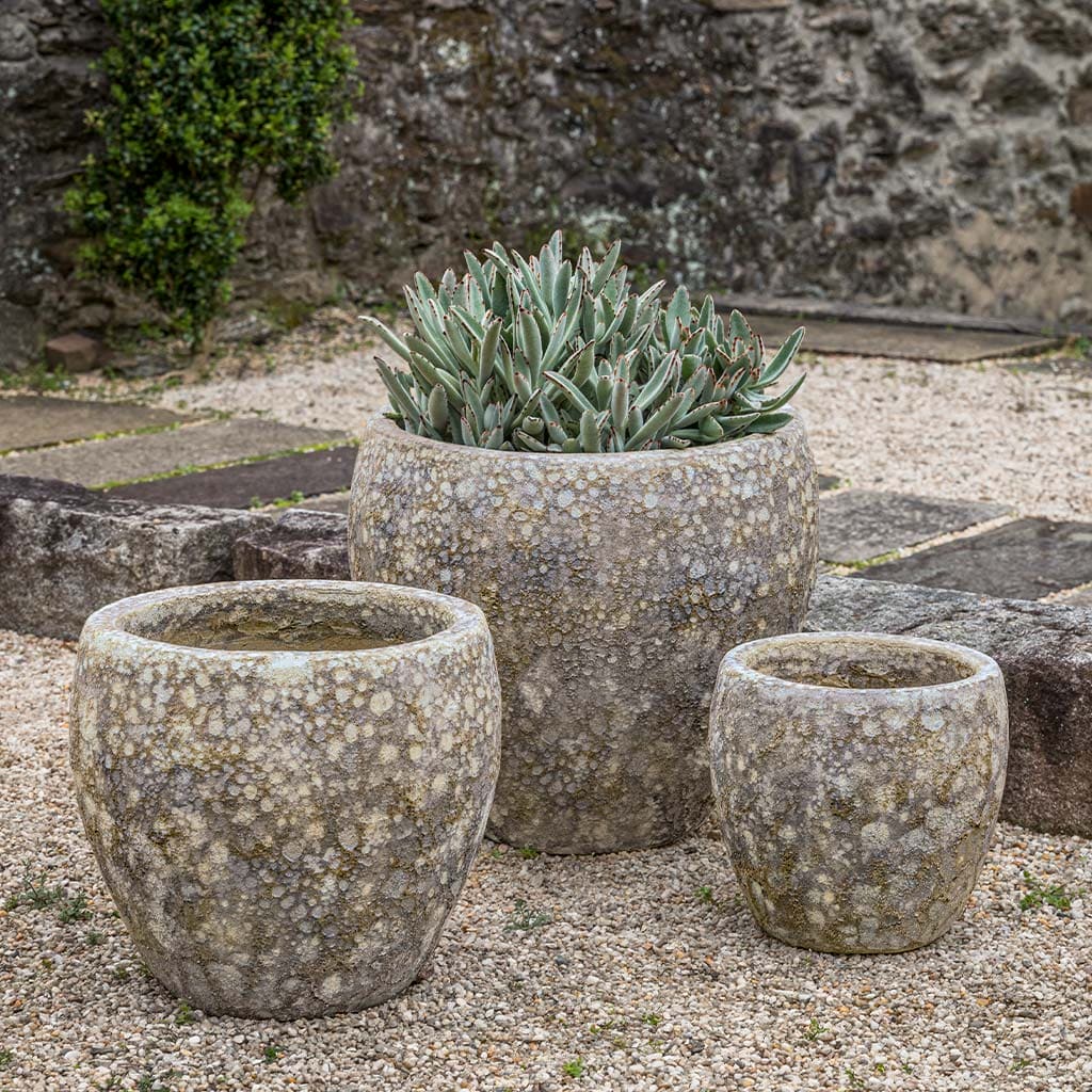 Campania International Symi Planter Set of 3 - Sahara Finish - Outdoor Garden Decor for Patio, Balcony & Home Decor