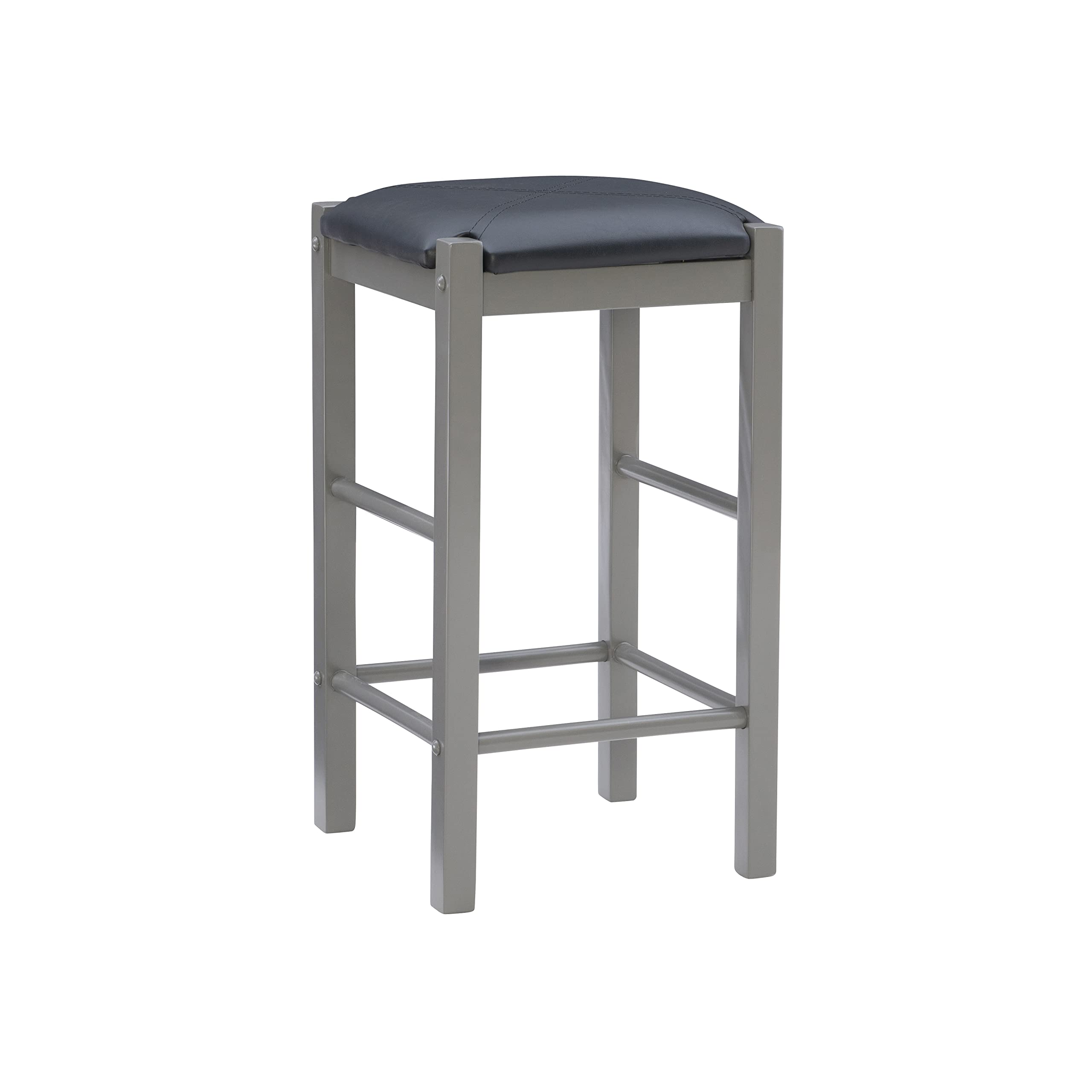 Linon Grey and Faux Marble 3-Piece Tavern Set - Bar Height Table with 2 Stools for Kitchen, Dining Room, or Pub Decor