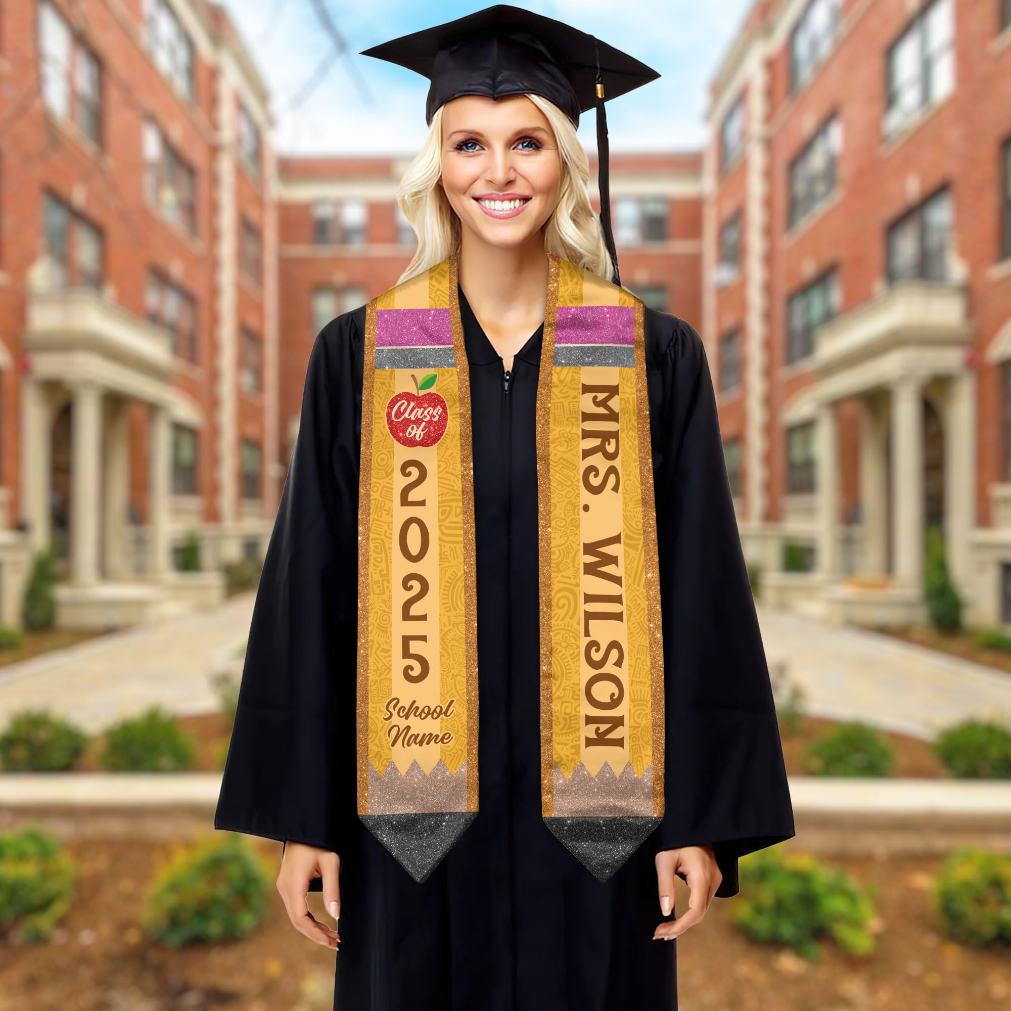 Custom Graduation Stoles for Teachers - Personalized Class of 2025 Teacher Stole - Perfect for Graduation Ceremonies, Teacher Appreciation Gifts & School Events