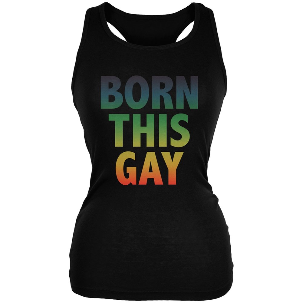 LGBT Pride Born This Way Black Juniors Soft Tank Top - Gay Pride Month, LGBTQ+ Support, Casual Wear for Summer & Festivals