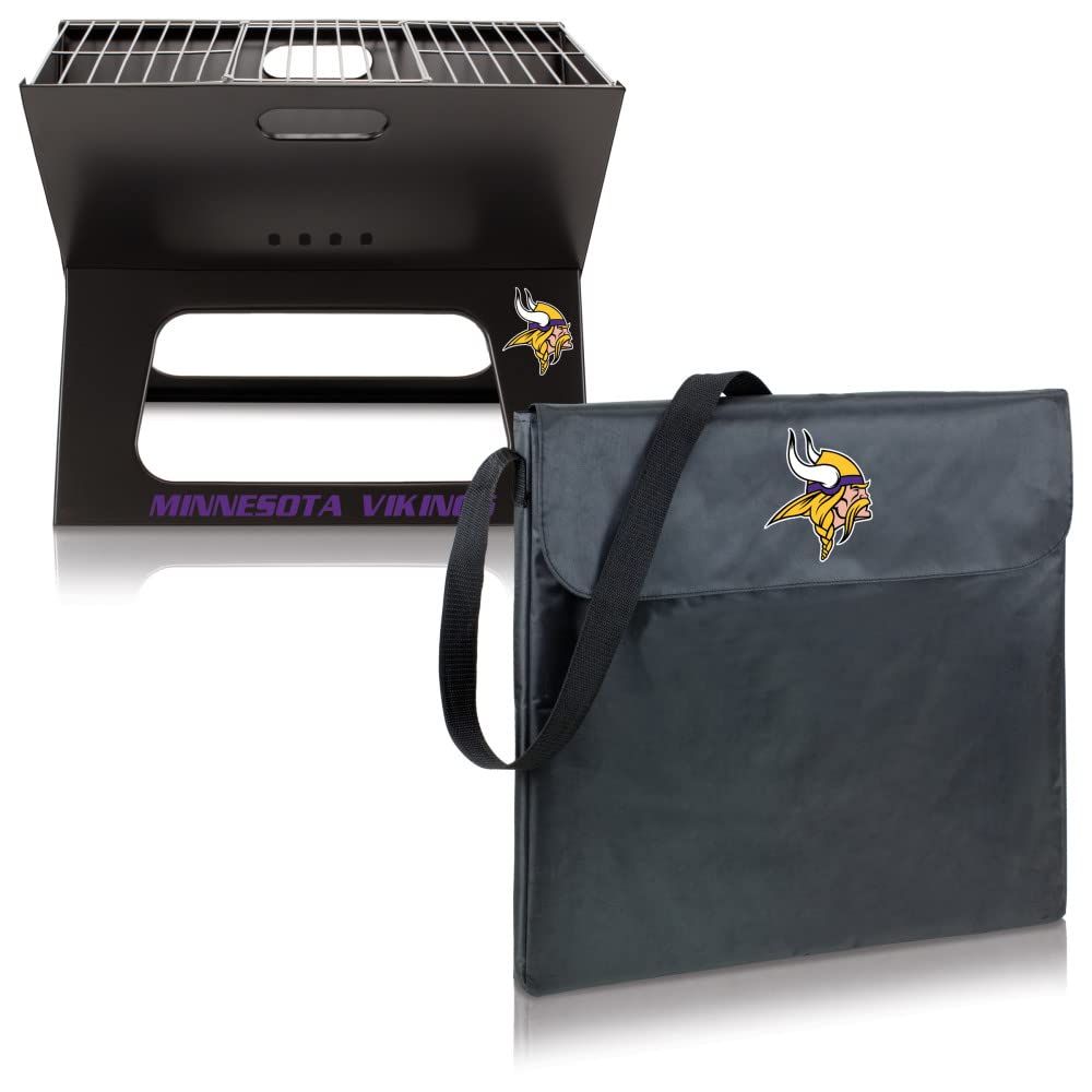 Portable NFL X-Grill Charcoal BBQ Grill for Camping, Tailgating & Outdoor Cooking - Perfect for Backyard Parties, Picnics and Game Day Grilling