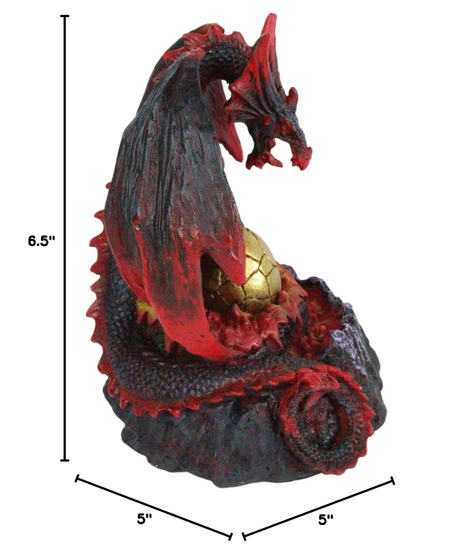 Ebros Hell Fire Pit Inferno Volcano Dragon Mother LED Night Light Egg Figurine - D&D Fantasy Decor, Collectible Sculpture for Home, Gaming Room & Outdoor Party Decorations