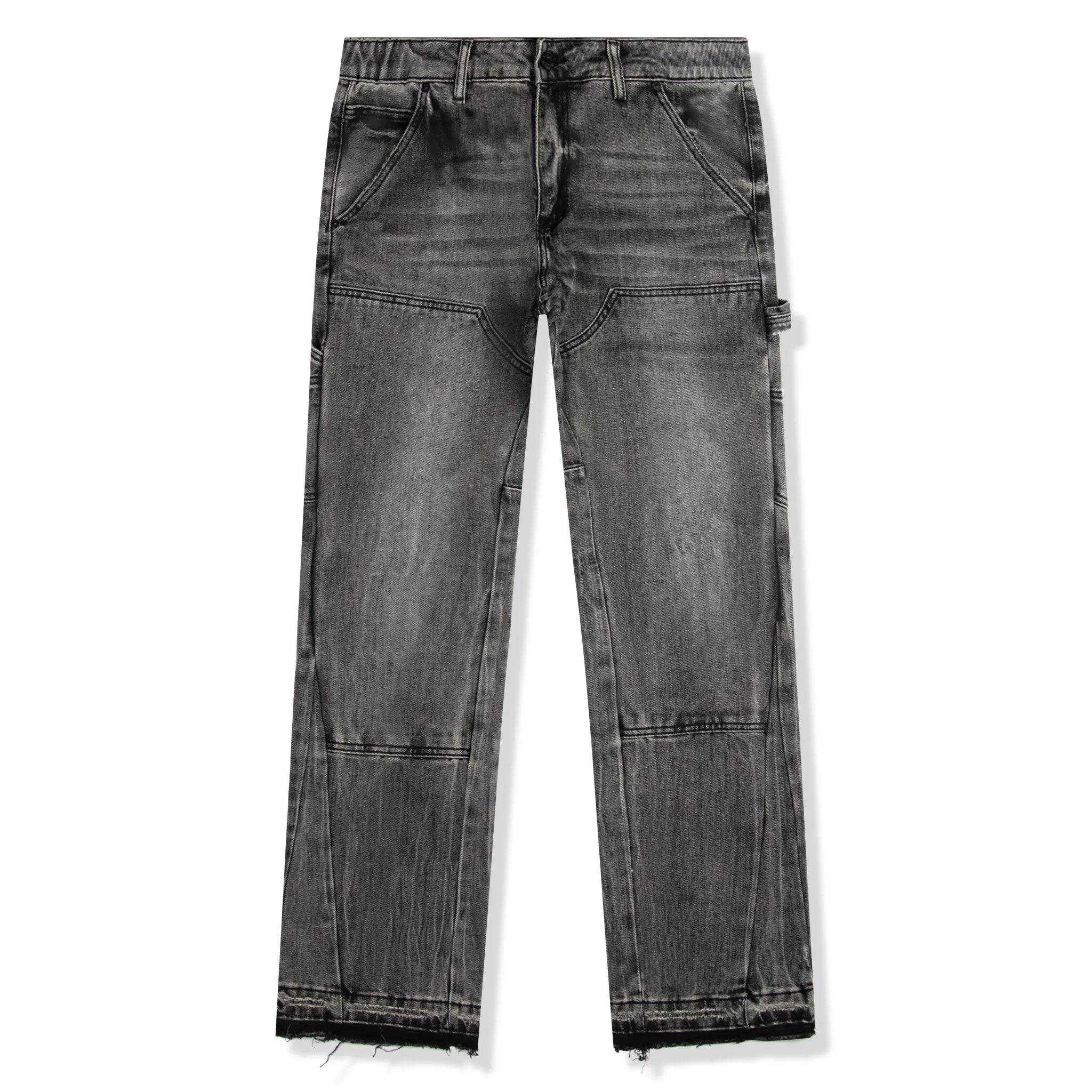 SIARR Men's Carpenter Jeans - Dark Grey Work Pants with Utility Pockets | Durable Denim for Construction, Woodworking & Outdoor Workwear