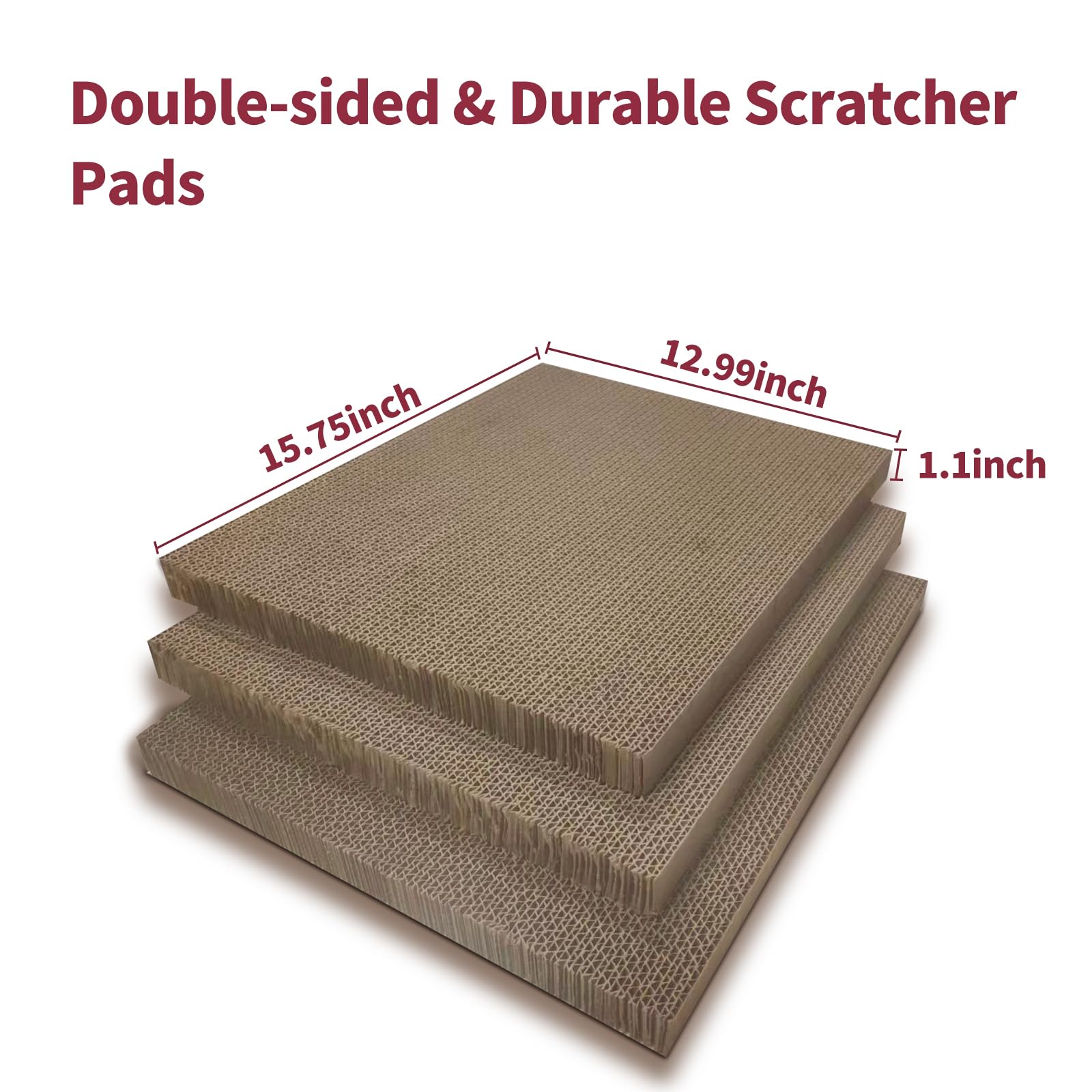 Premium 3-Piece Cat Scratching Board Set with Double-Sided Scratch Pad & Cozy Cat Box - Durable Cat Furniture for Play, Scratching & Nap Time - Perfect for Indoor Cats, Kittens & Multi-Cat Homes