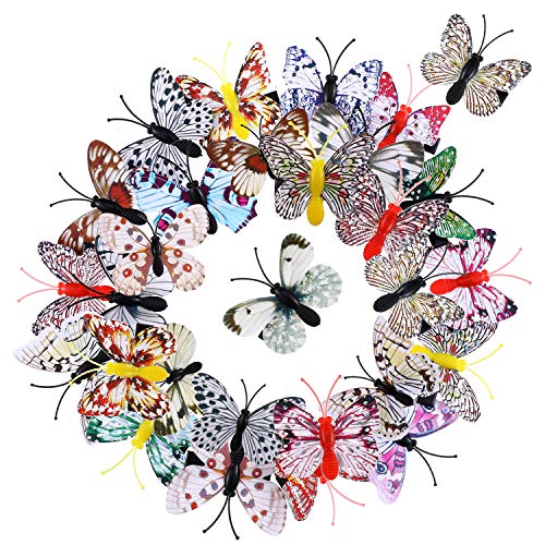 24-Piece Colorful 3D Butterfly Hair Clips - Luminous White Barrettes for Women & Girls | Halloween Costume Accessories, Party Hair Decor, Everyday Wear