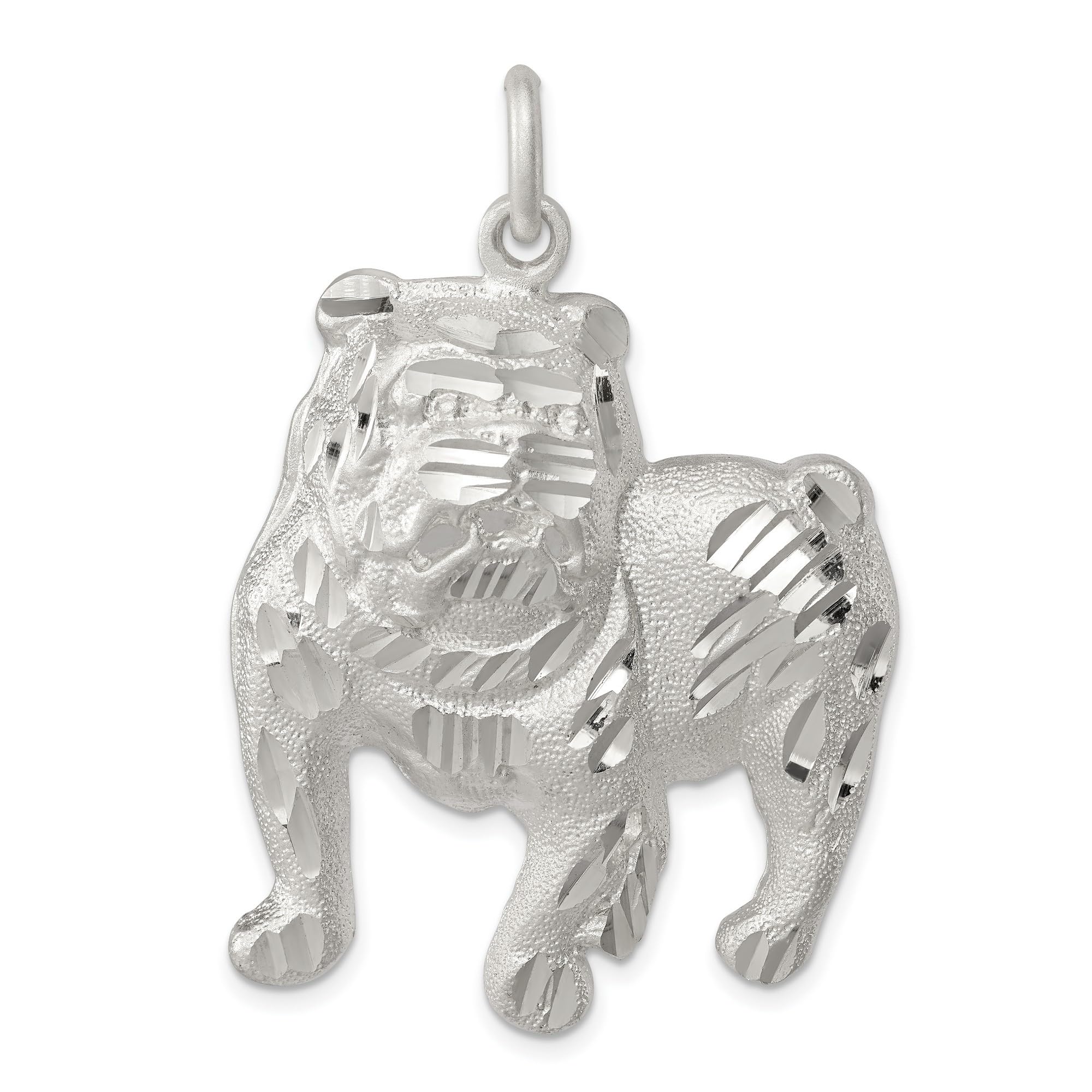 925 Sterling Silver Bulldog Pendant Necklace - 37mm x 32mm Handmade Jewelry Gift for Dog Lovers | Perfect for Everyday Wear, Gifts & Special Occasions