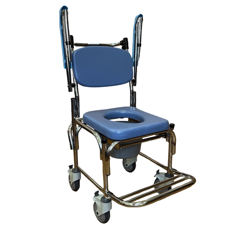 Portable Shower Commode Chair - Lightweight Mobile Toilet for Elderly & Disabled - Ideal for Home, Travel & Hospital Use