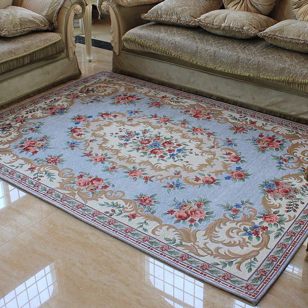 Ukeler Rustic Floral Area Rug - Non-Slip Soft Living Room Bedroom Dining Room Carpet (Luxury Blue, 23.6''x35.4'') - Perfect for Farmhouse Decor, Home Office & Cozy Spaces