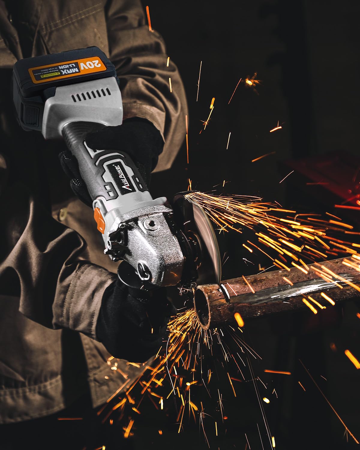 AVID POWER 20V Cordless Angle Grinder with 4-Pole Motor - Includes 3.0Ah Battery, Fast Charger, 4-1/2