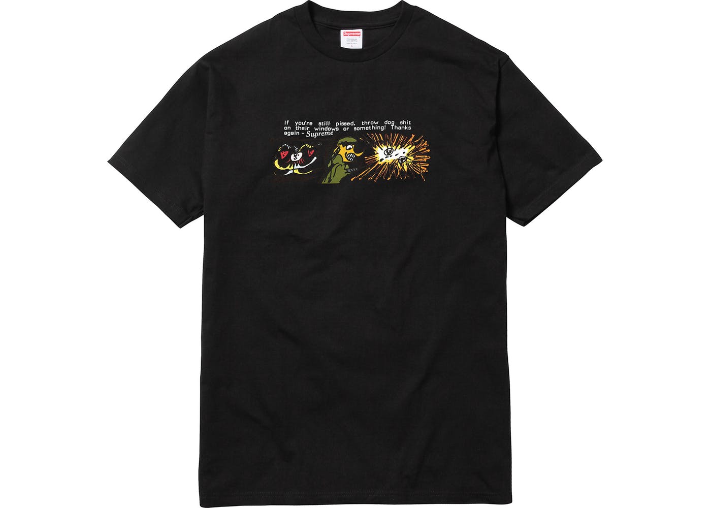 Supreme Dog Shit Graphic T-Shirt - Black Cotton Streetwear Tee for Men | Funny Urban Fashion Statement for Casual Wear & Street Style