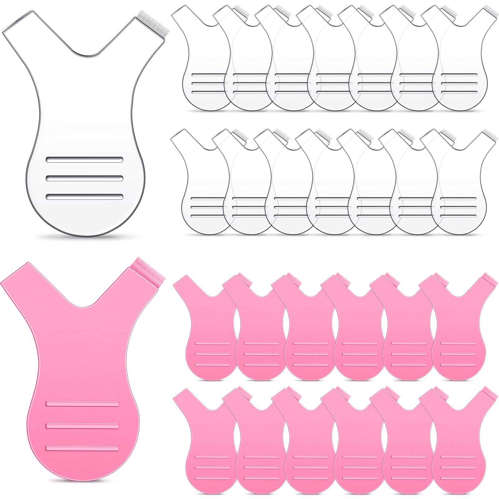 Yaomiao 30 Pcs Y Shape Lash Lift Tools - Professional Eyelash Separator & Perm Lift Brushes for Lash Extensions (Pink & Clear) - Perfect for Salon, Home Use & DIY Eyelash Styling
