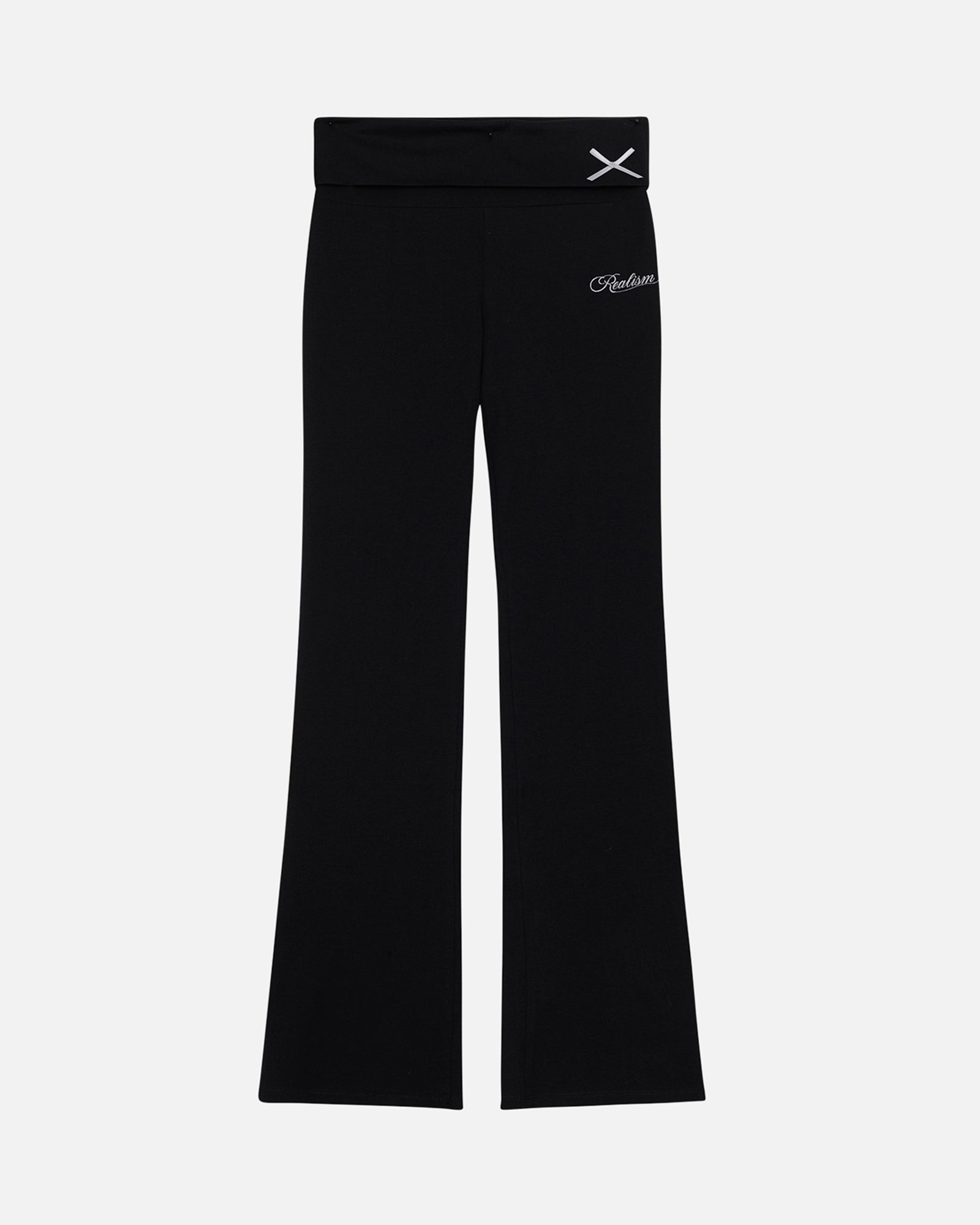 SSS Realism Script Foldover Pants for Women - High Waisted Black Yoga Pants with Pockets - Perfect for Yoga, Workouts, and Lounge Wear
