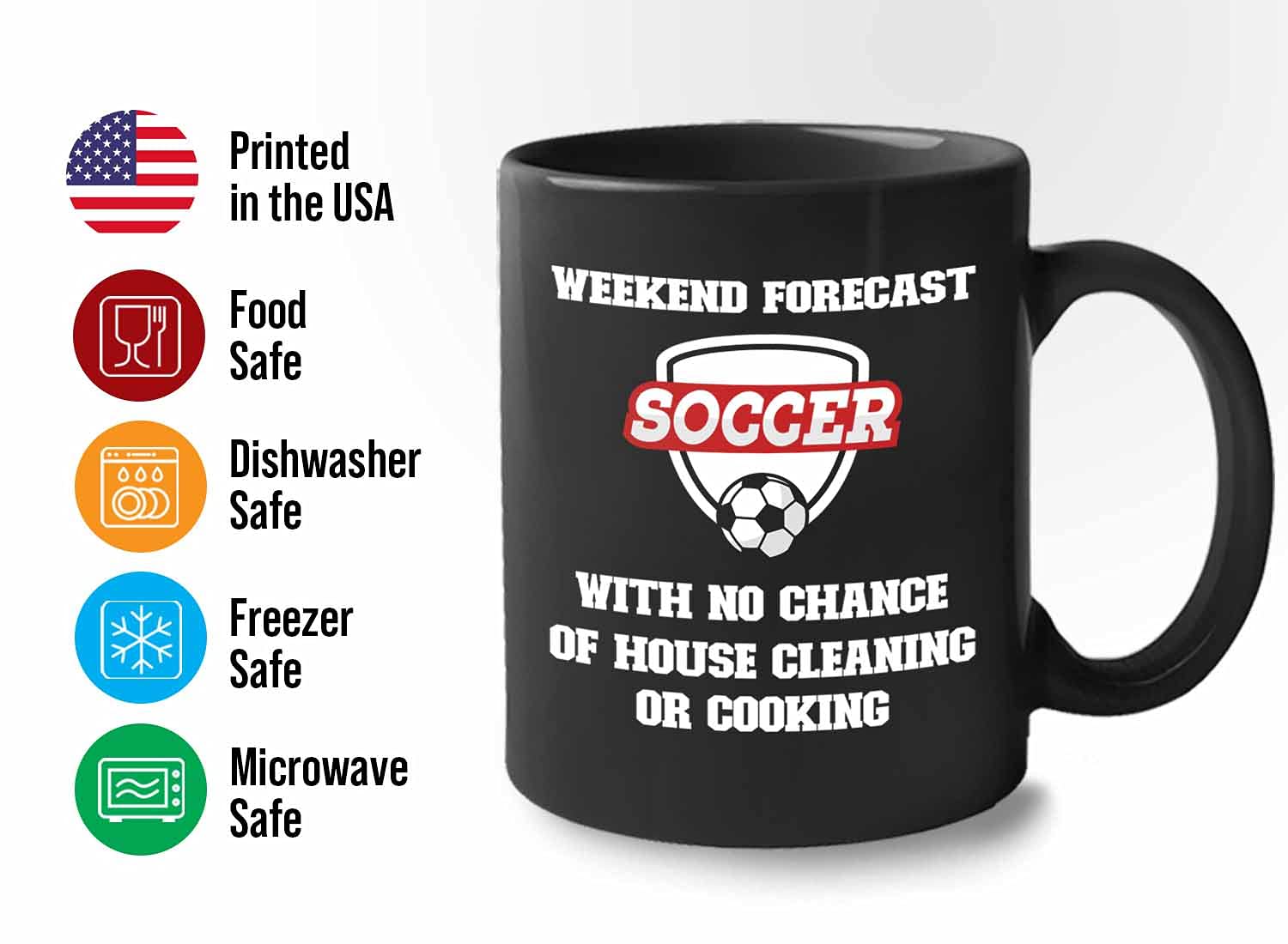 Bubble Hugs 11oz Black Sports Coffee Mug - Soccer Themed Gift for Athletes, Coaches & Referees - Perfect for Game Day, Office & Sports Enthusiasts