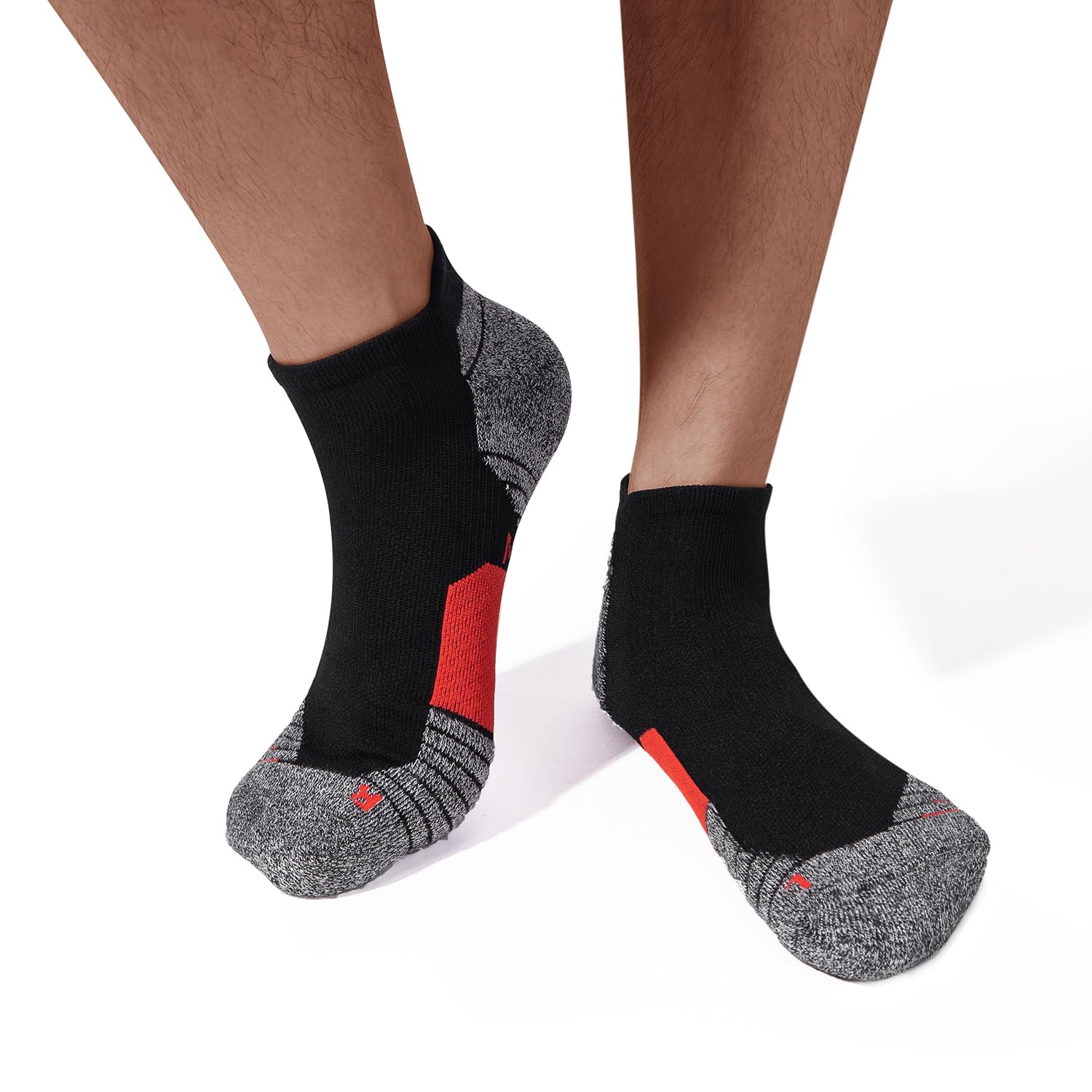 WANDER Men's Athletic Running Socks - 7 Pairs Thick Cushioned Ankle Socks for Sports & Workouts - Low Cut Breathable Socks Sizes 6-9/10-12/12-14 - Perfect for Jogging, Gym & Daily Activities