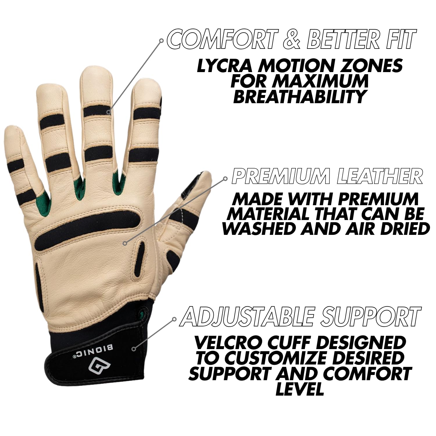Bionic ReliefGrip Premium Leather Gardening Gloves for Women & Men - Breathable, Durable, Thorn Proof - Ideal for Planting, Pruning, Weeding & Outdoor Work