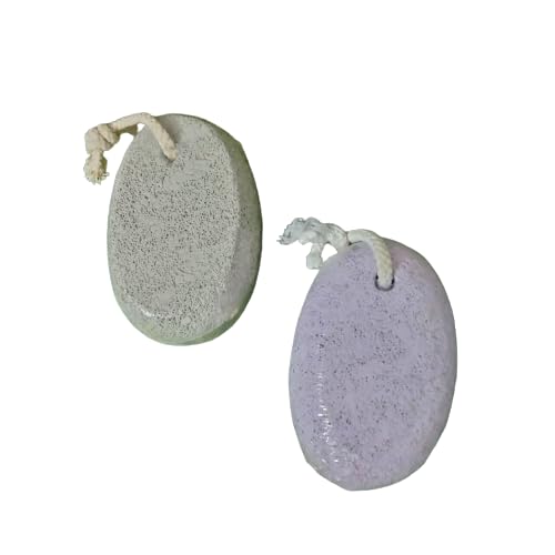 ZAUKY Pumice Stone for Feet - Natural Foot Scrubber to Remove Dead Skin, Calluses & Cracked Heels - Pack of 2 Multicolor Stones for Men & Women - Perfect for Pedicures, Home Spa & Foot Care Routine