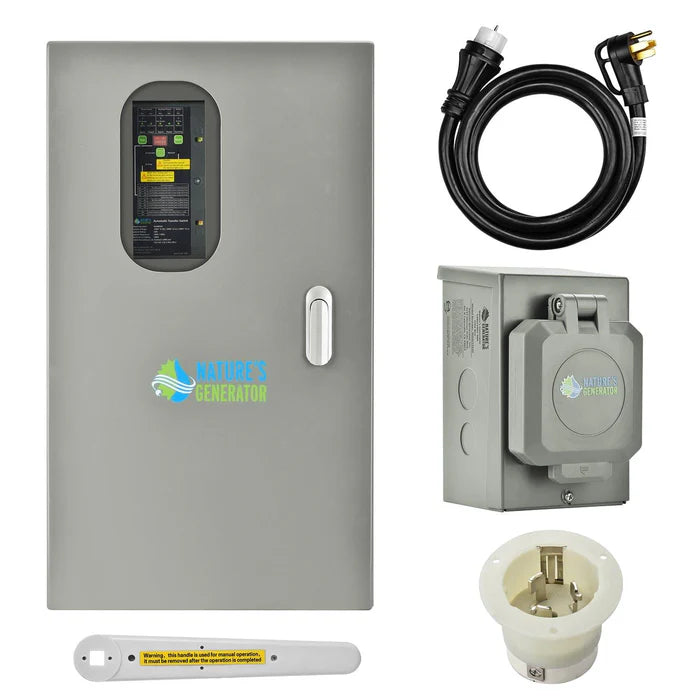 Natures Generator 50A Automatic Transfer Switch for Home Backup Power - Seamless Power Transition During Outages & Emergency Use