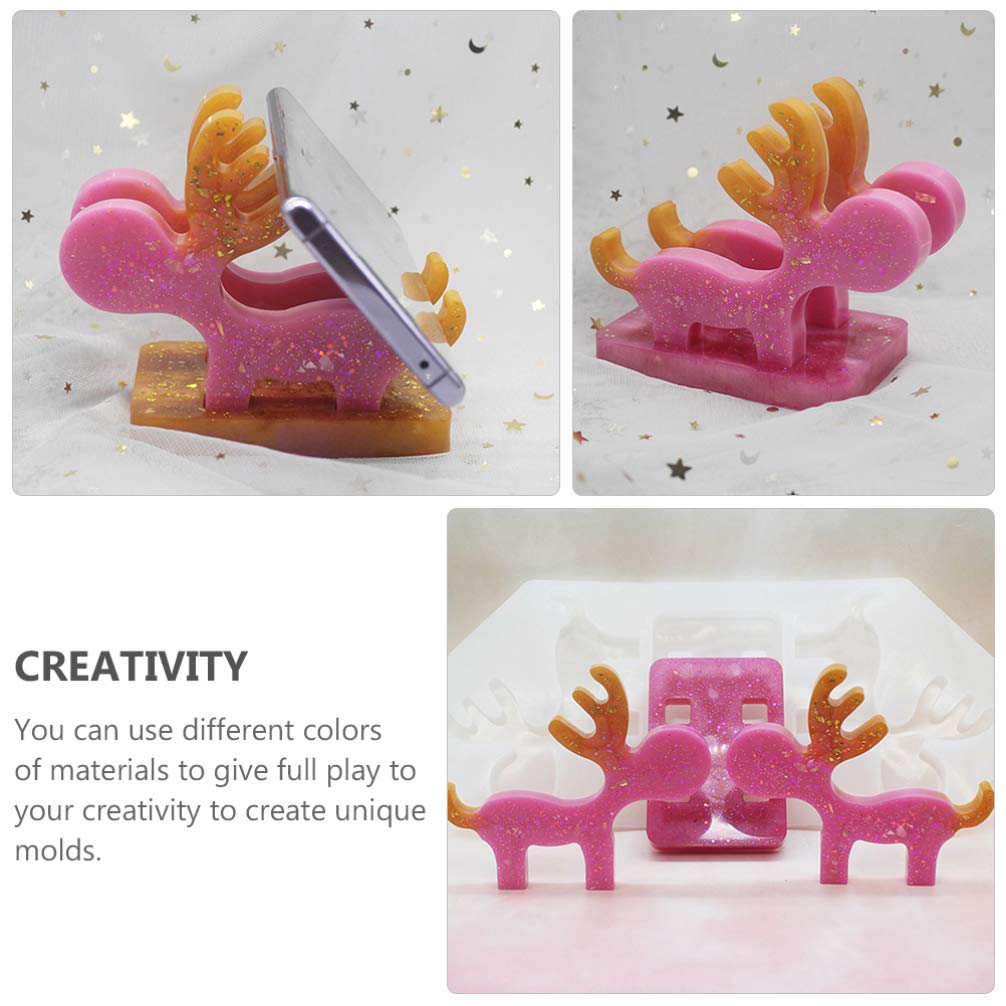 Healifty DIY Elk-Shaped Phone Stand Mold - Handmade Craft Bracket for DIY Phone Holder - Perfect for Home, Office, and Gift Making