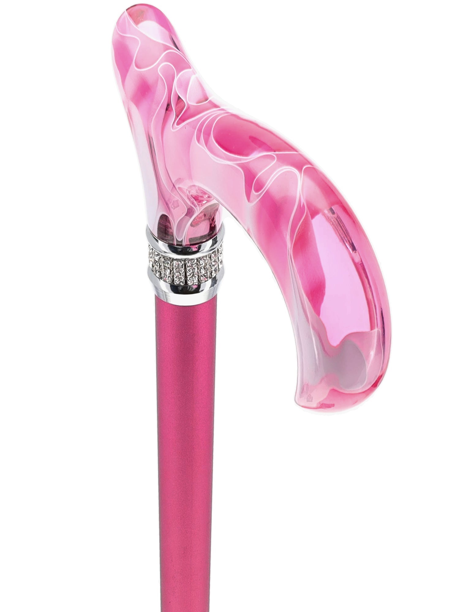Rhinestone Designer Cane with Scratch and Dent - Chic Pink Pearlz Splendor V3399 | Fashionable Walking Stick for Women, Wedding, Prom, or Special Occasions