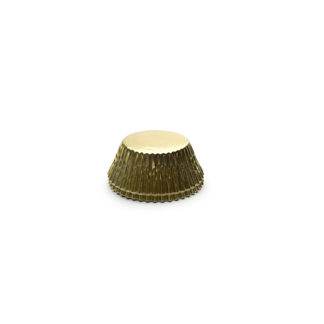 Fox Run Gold Foil Baking Cups - 50 Count, Standard Size, Disposable Cupcake Liners for Baking, Muffins & Party Desserts