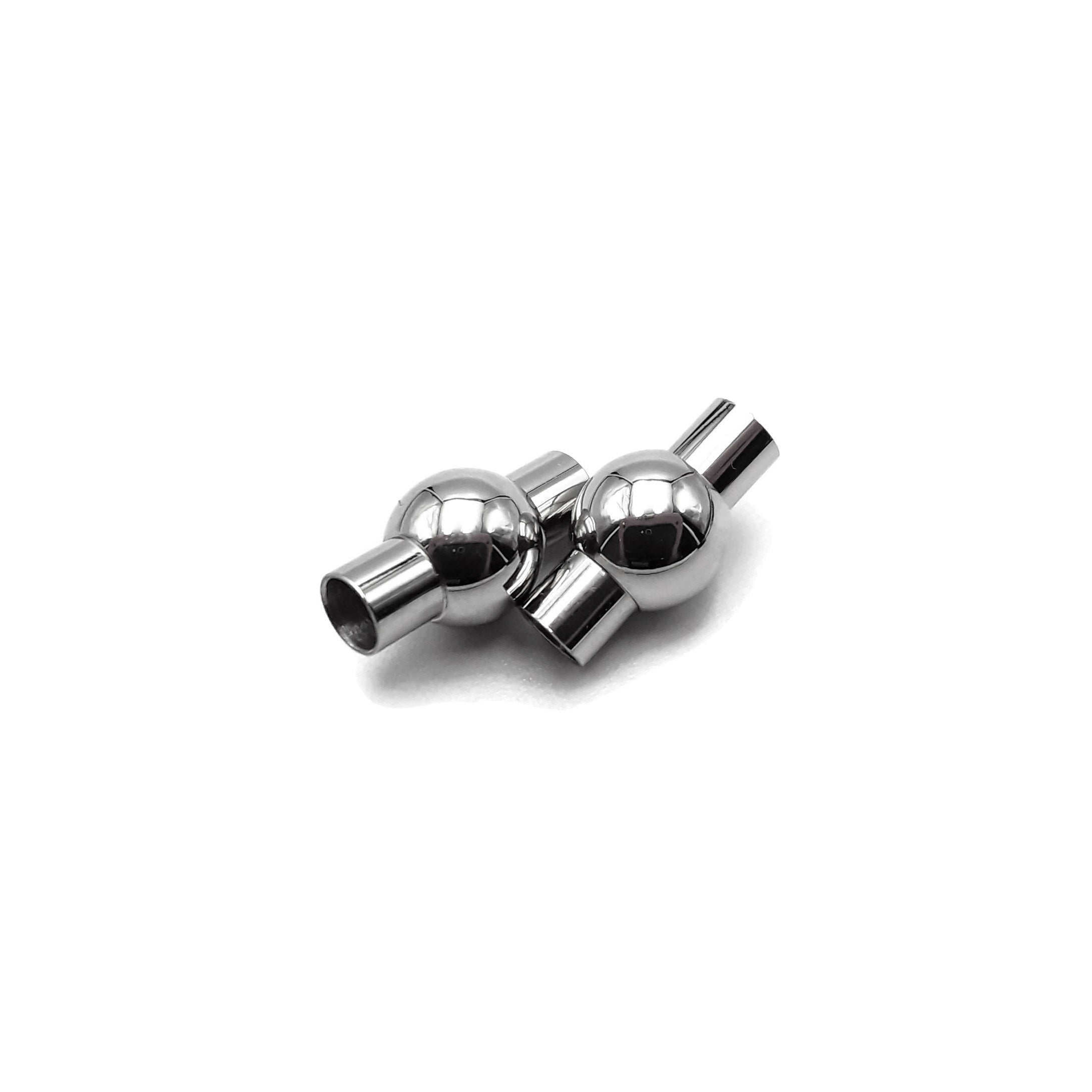 Premium 304 Stainless Steel Magnetic Clasp - 10x20mm Round Ball Cylinder (2-Piece Set) for Jewelry Making, DIY Crafts & Fashion Accessories - Secure & Durable Fastener for Necklaces, Bracelets & Keychains