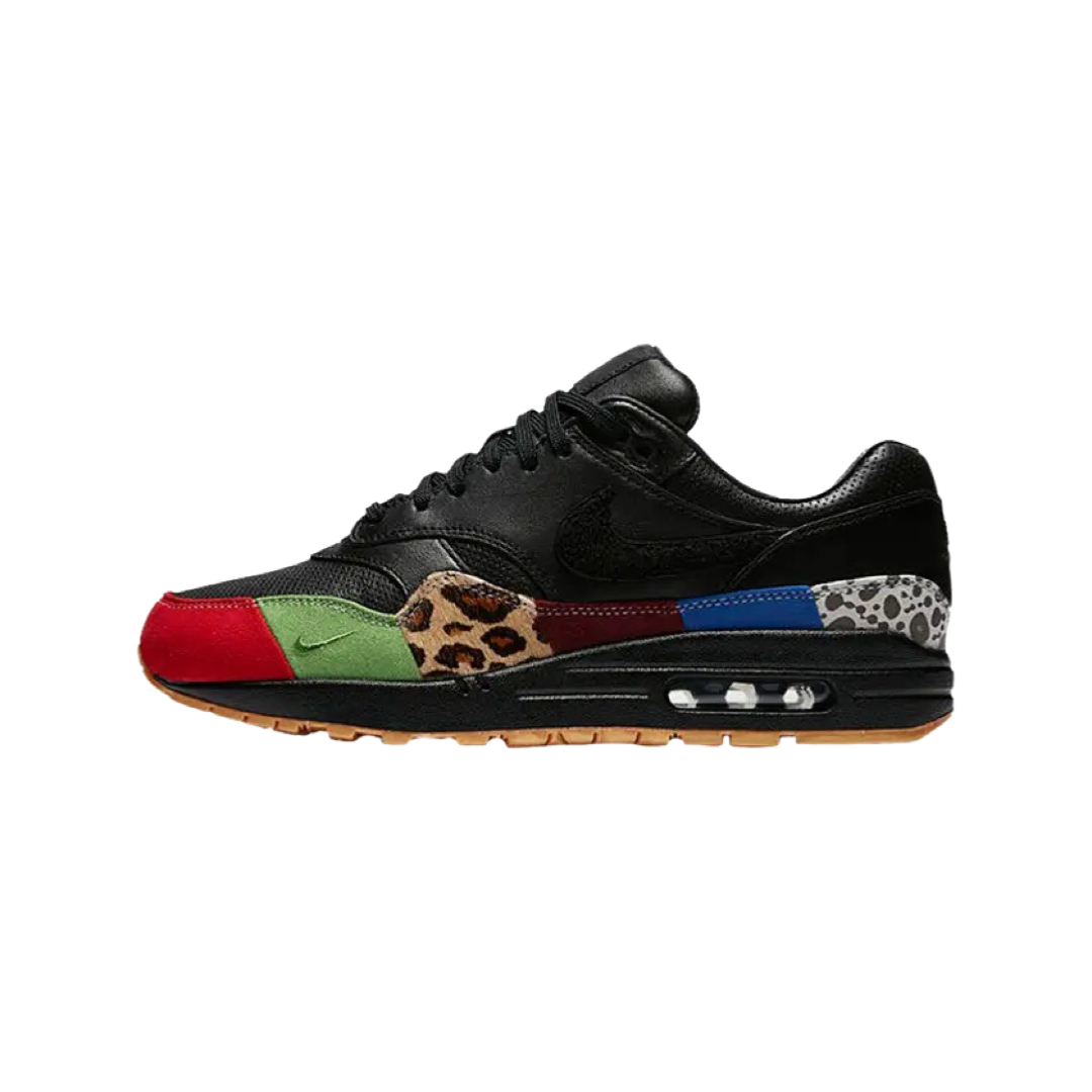 Nike Air Max 1 Premium QS 'Master' Men's Sneakers - Black/University Red/International Blue - Comfortable Running Shoes for Men | Perfect for Gym, Jogging & Casual Wear