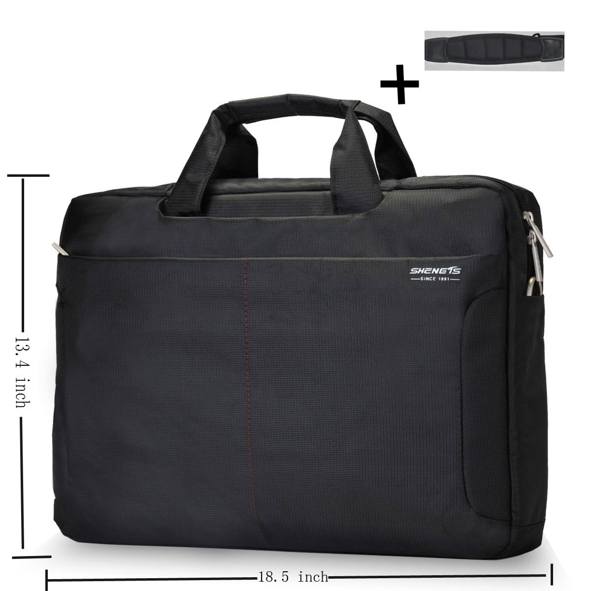 18 Inch Waterproof Shockproof Laptop Bag for Men - Durable Business Briefcase Fits up to 18.4 Inch Notebook Computer - Perfect for Office, Travel & Daily Commute